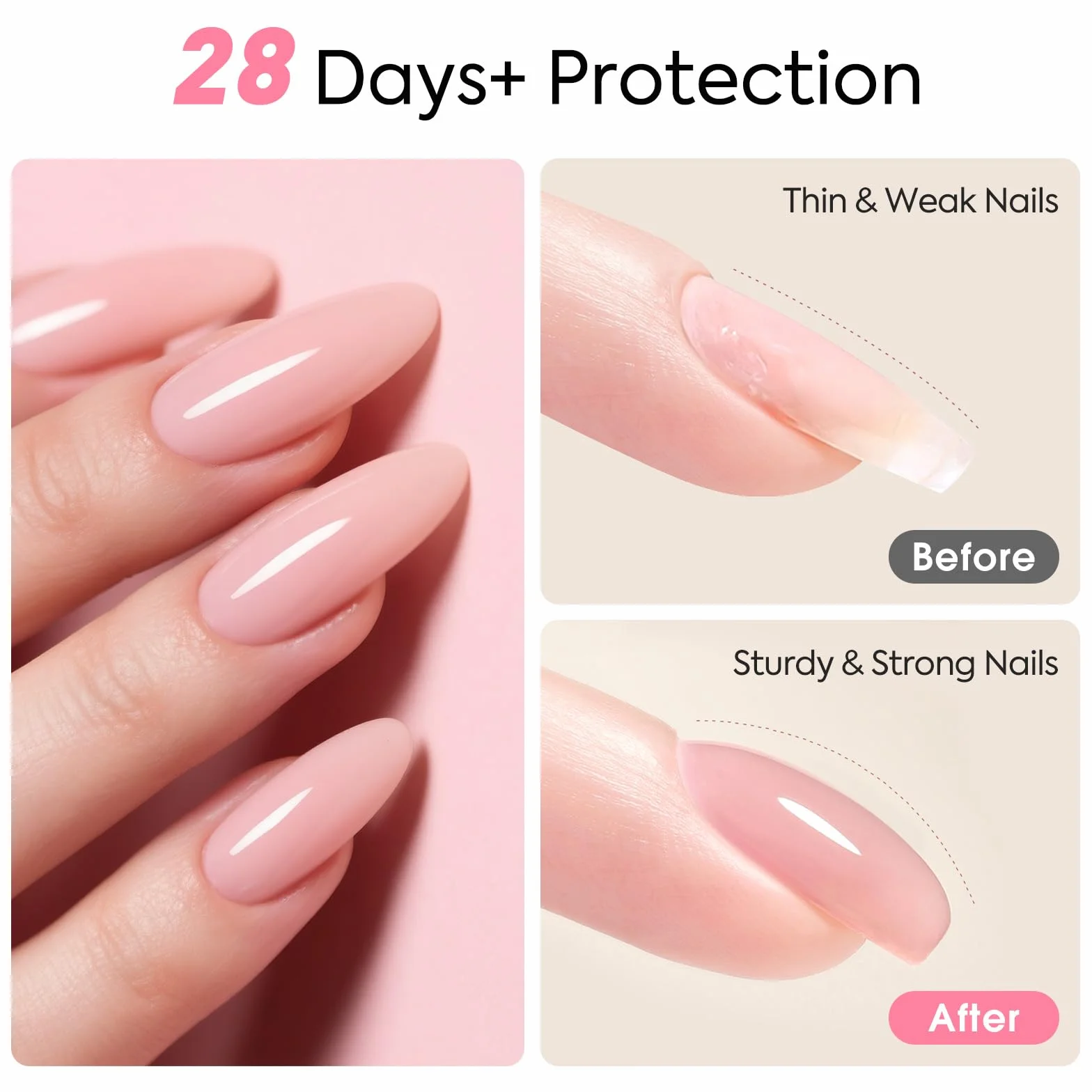 CANNI Vernis à Ongles Gel Semi Permanent Rubber Base Rose clair Gel Nail Polish Manucure