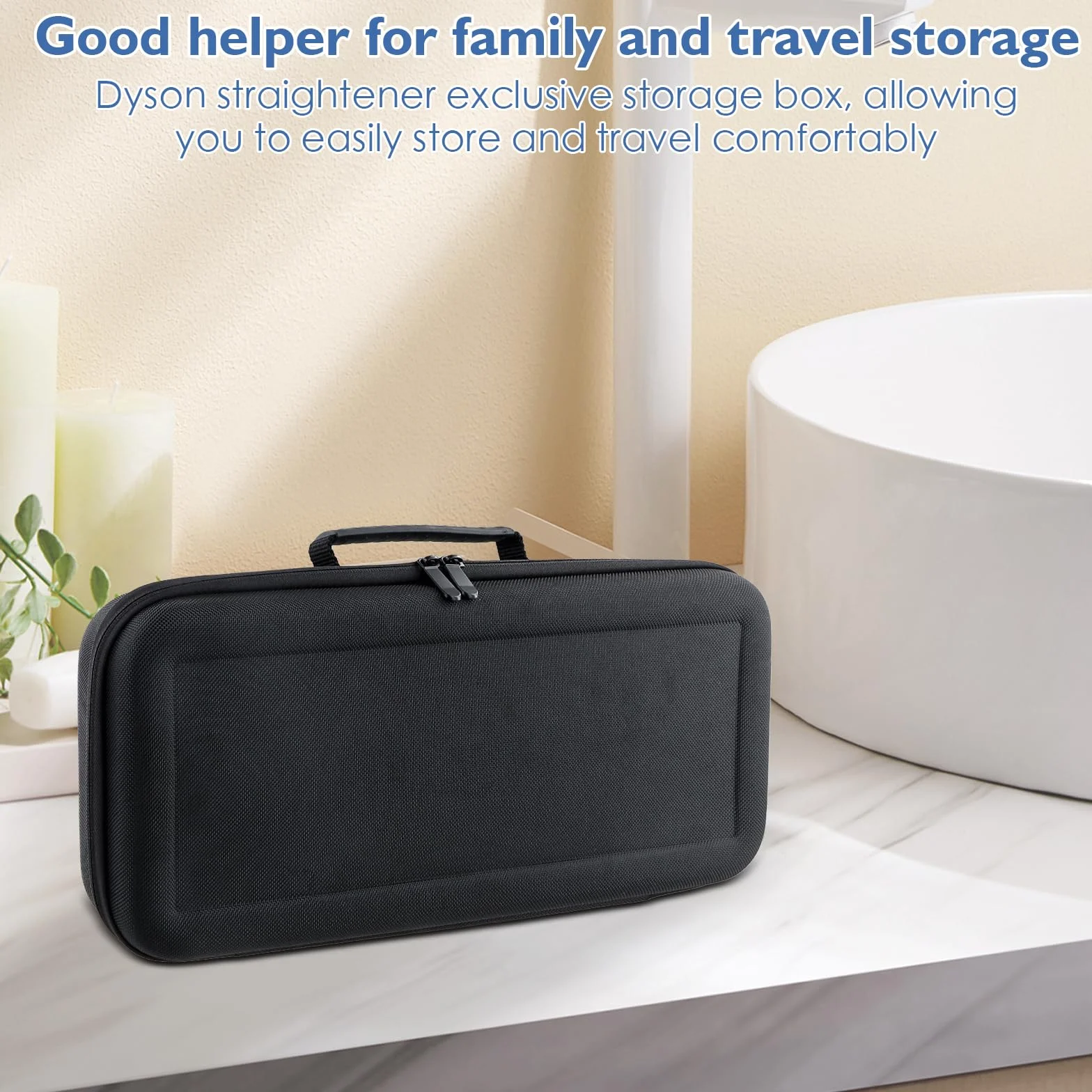 Dokeno Sac de Voyage Compatible avec Dyson Airstrait HT01, Étui de Rangement Portable Étanche, Mallette Rigide Antichoc pour Lisseur Airstrait, Sac de Protection pour Sèche-Cheveux et Accessoires