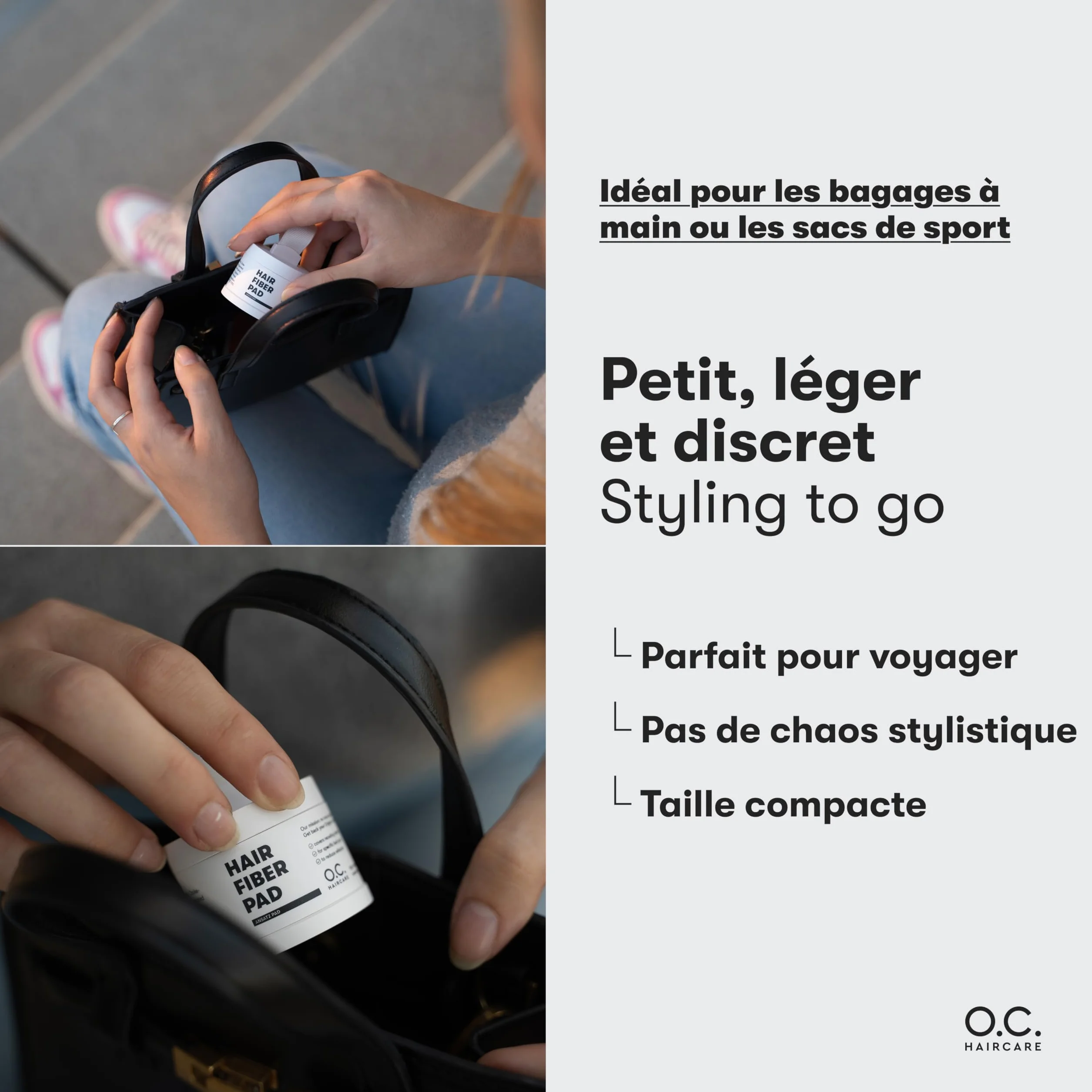 O.C. HAIRCARE Poudre épaississante pour cheveux - 9 couleurs - Recommandé par les grands salons