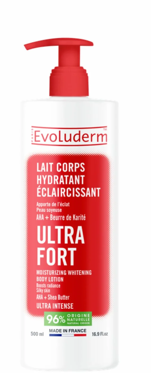 EVOLUDERM – Lait Concentré Hydratant Éclaircissant Ultra Fort – 500 ml – Ingrédients d’Origine Naturelle – Végan – Fabrication Française