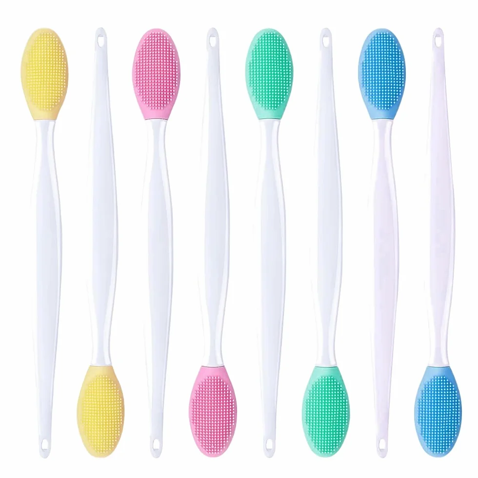 Pinceaux à Lèvres Double Face en Silicone 8 Pièces Exfoliant Nettoyage Nez