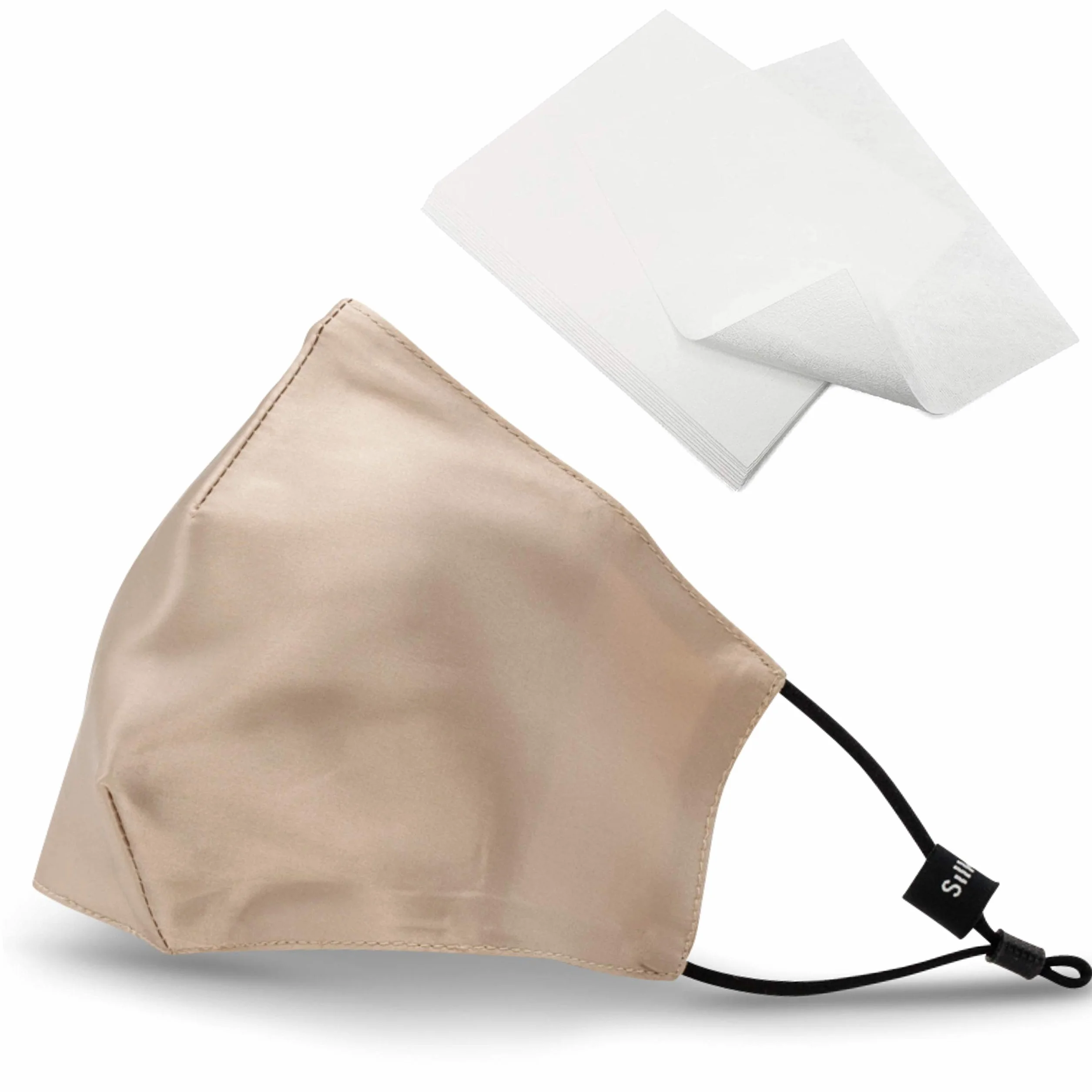 Masque de protection 100 % soie 3 couches réutilisable respirant