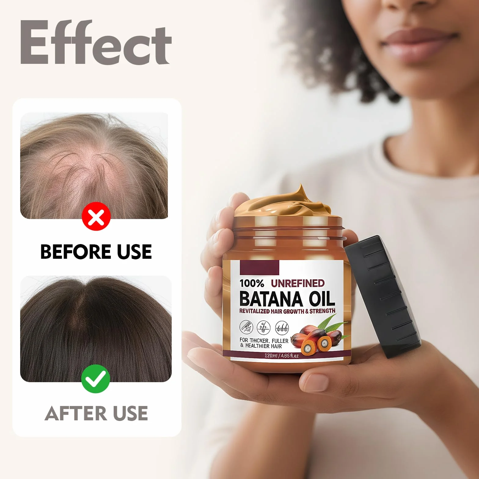 Huile de Batana Brute pour Cheveux 120 ml - Soin Nourrissant Capillaire Naturel