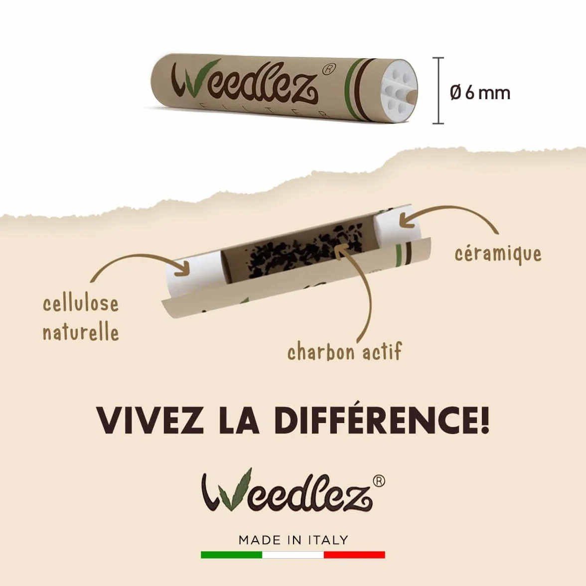 Filtres à charbon actif Mister Canapa 6 mm lot de 250 pièces