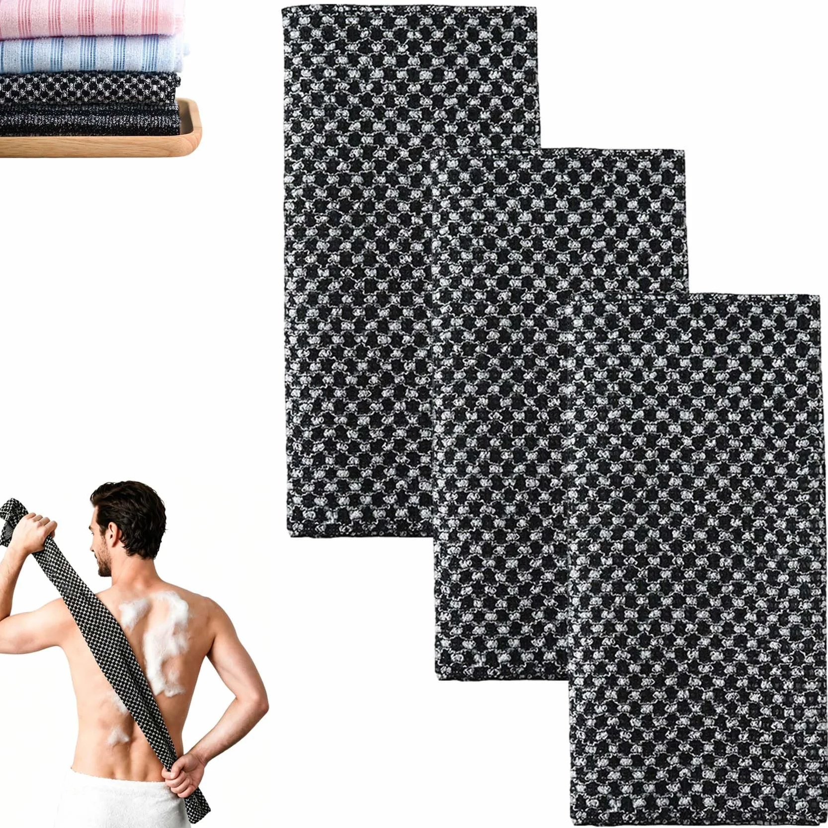 Ecovia Serviette Exfoliante Douche Exfoliation Douce Séchage Rapide Facile à Nettoyer Durable