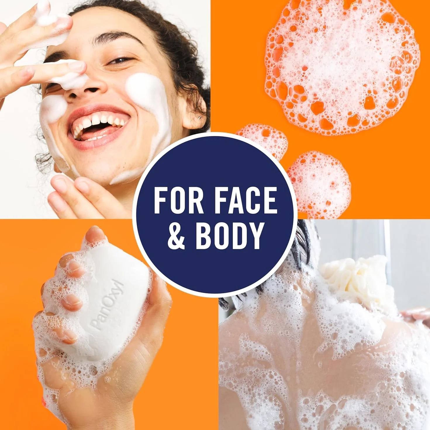 PanOxil Ensemble de soins de la peau anti-acné 118 ml savon végétalien visage corps gant de bain LuxPaks