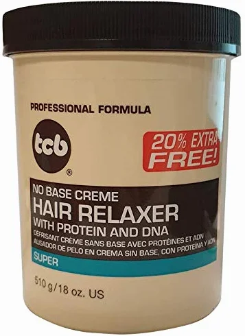 Crème défrisante pour cheveux TCB 510g avec protéines et ADN