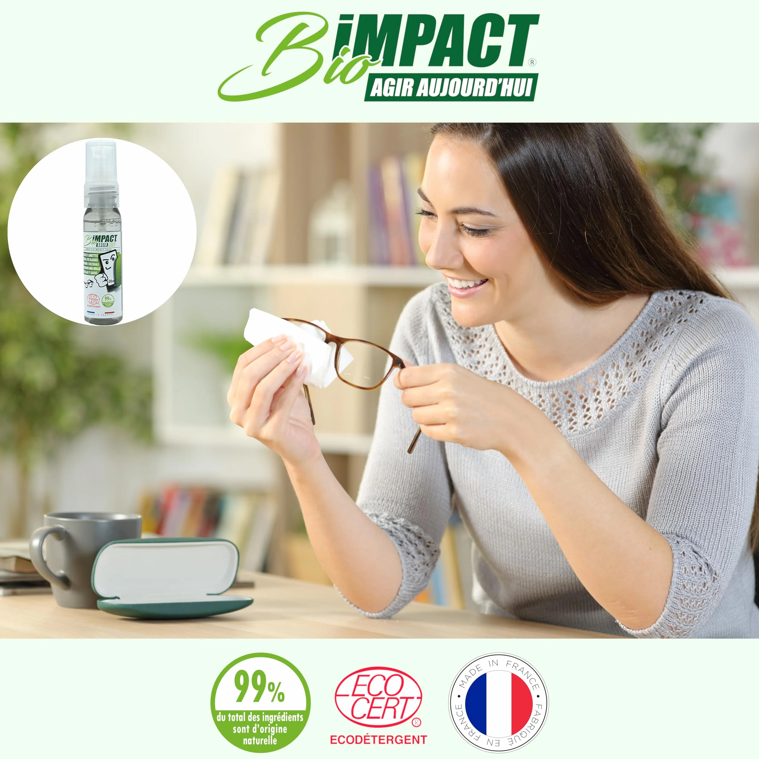 Nettoyant écran Smartphone et Lunettes 30ml 99% Naturel certifié ECOCERT