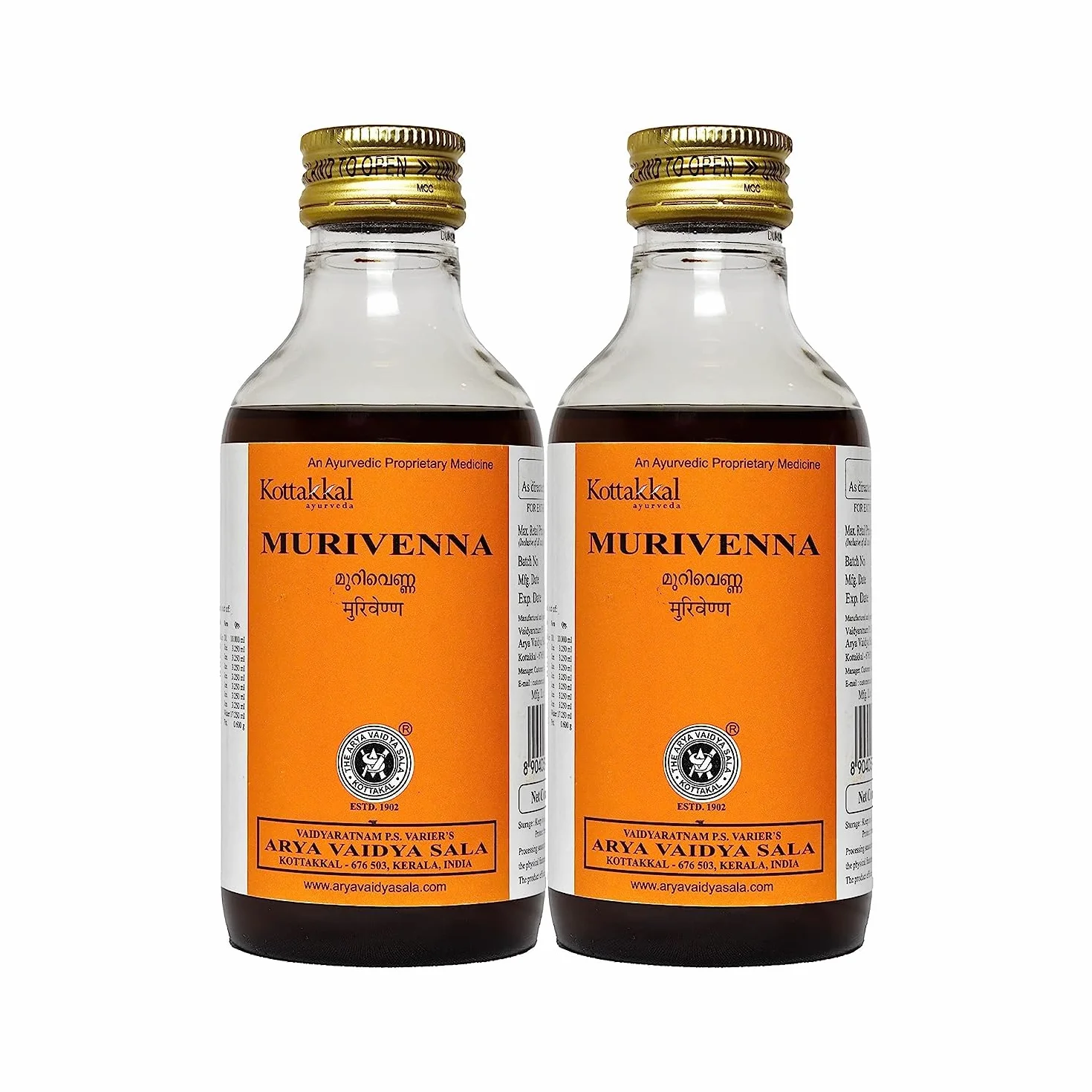 Lot de 2 - Kottakkal Murivenna 200 ml