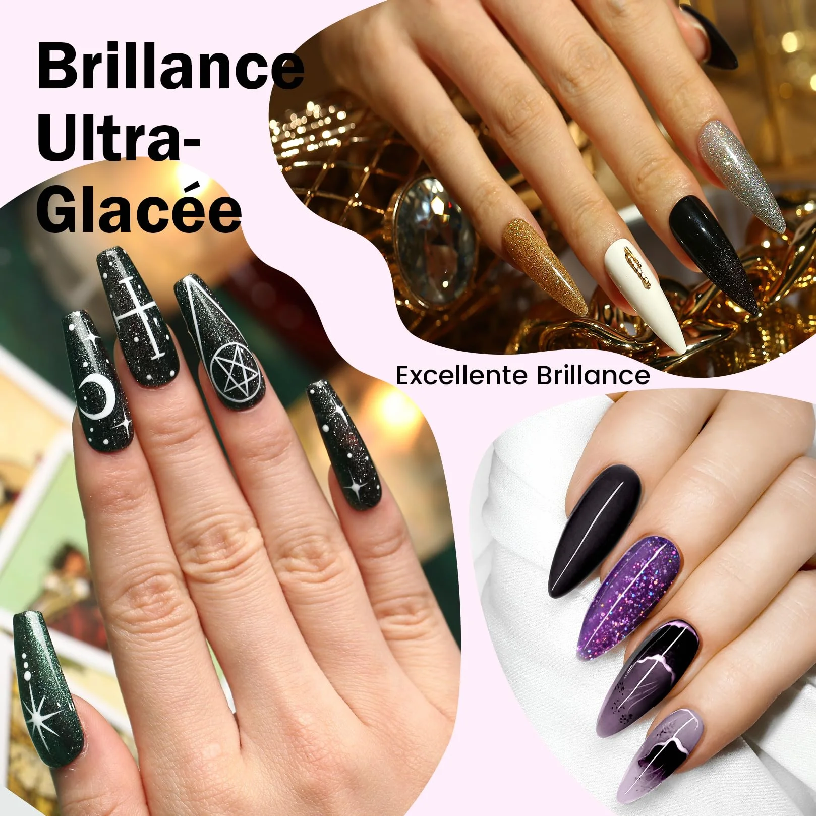Phoenixy Kit Ongle Gel U V Complet, 60 Couleurs Kit Vernis Semi Permanent avec 48W Lampe à Ongles U V/LED Base et Top Coat Kit de Manucure Cadeaux pour Femmes