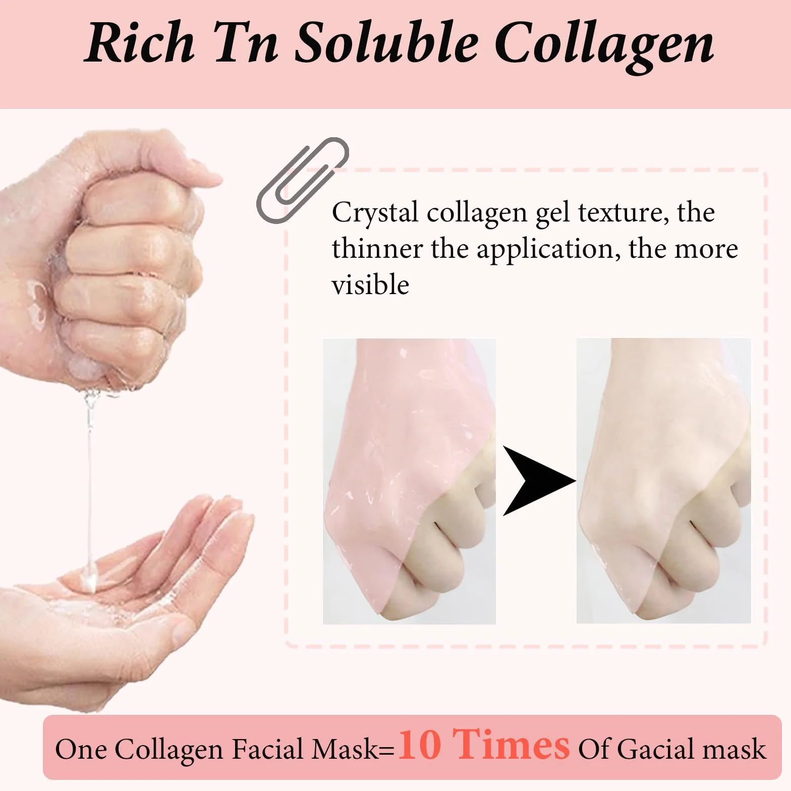 Masque Collagène Visage Bio Anti-Âge 8 Pièces Réduction des Pores