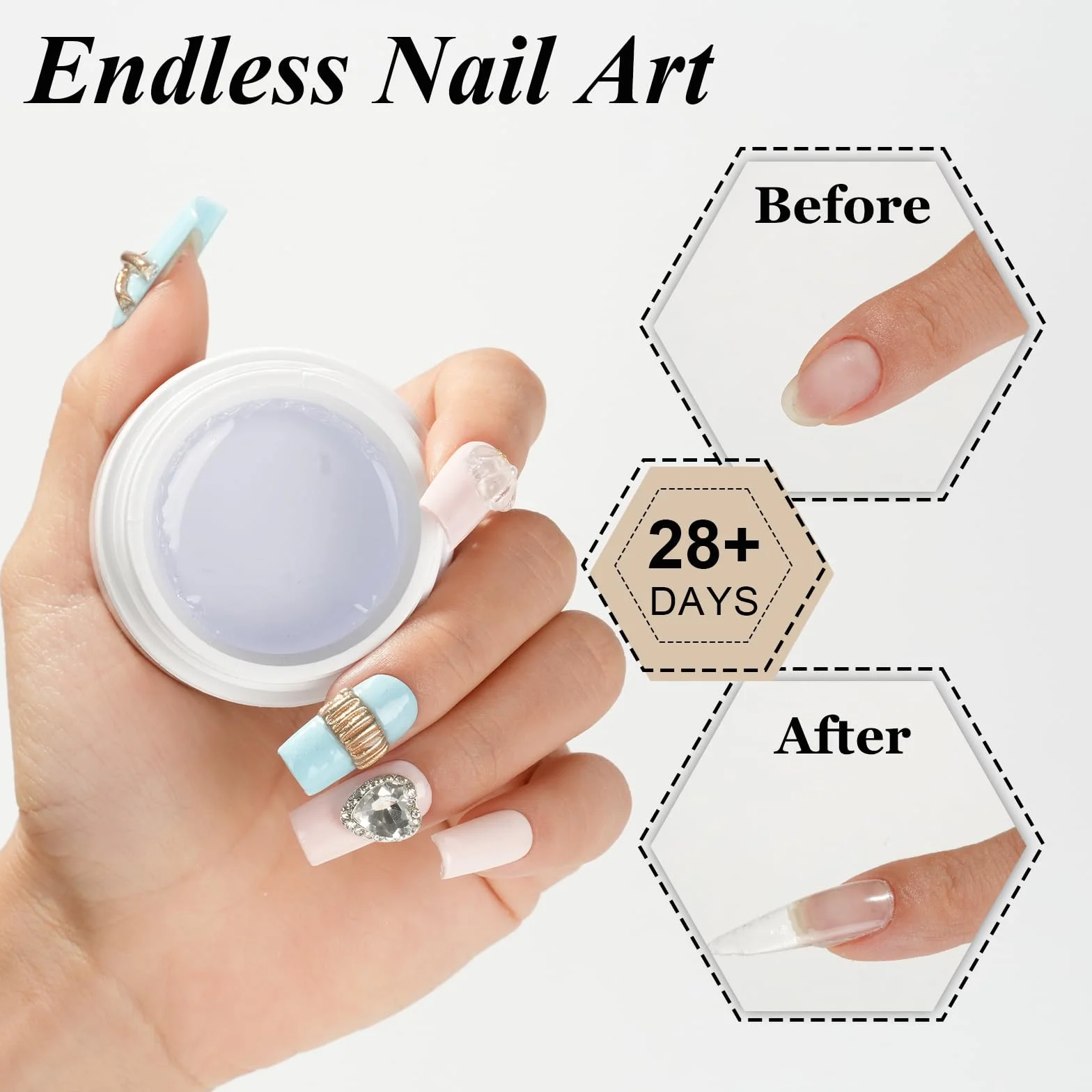 Gel solide pour extension d'ongles EODCI - Dur, fleur, renforcer - Maison & salon