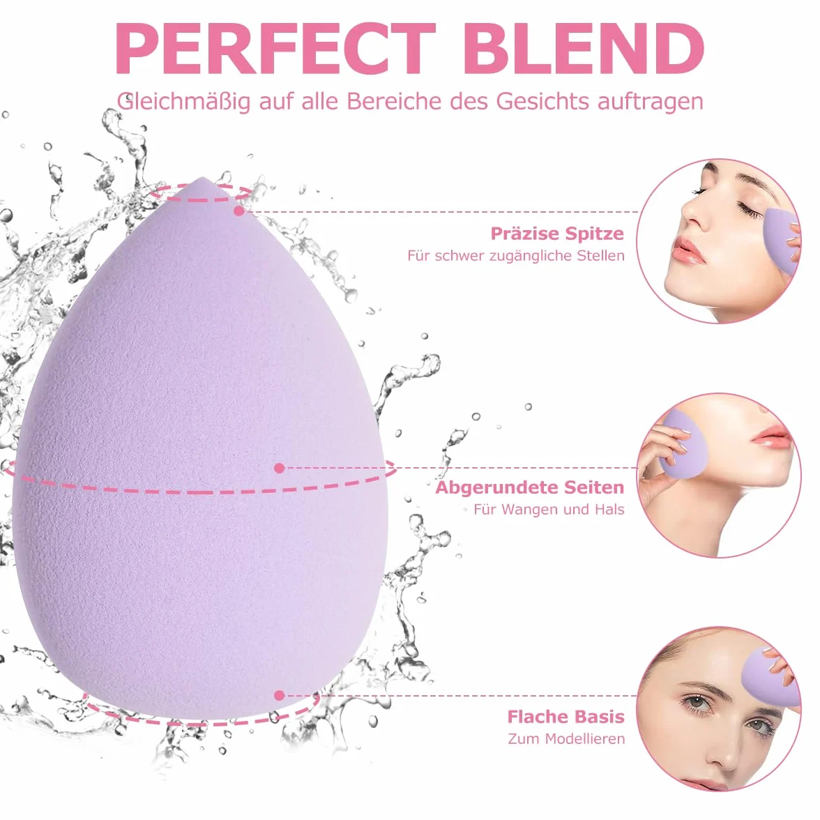 Set de 8 éponges de maquillage, éponge œuf large, poudre colorée, lavable, remplacement, fond de teint, crème solaire