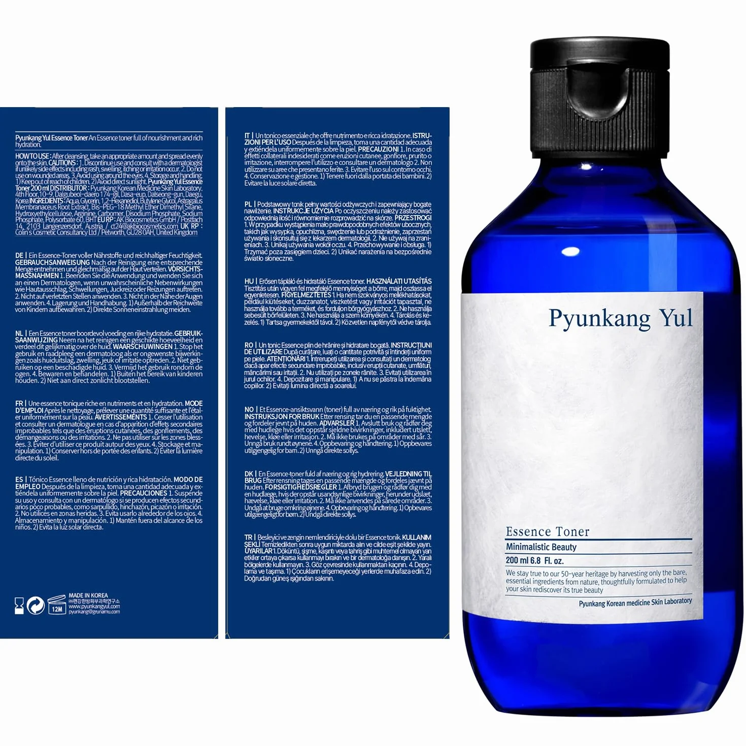 [PKY] Tonique Essence Pyunkang Yul pour Barrière Cutanée, Hydratation Profonde & Apaisement, Tonique Haute Concentration, 7 Ingrédients, Zéro Irritation, Korean Skincare (200 ml, 6.8 Fl. Oz)