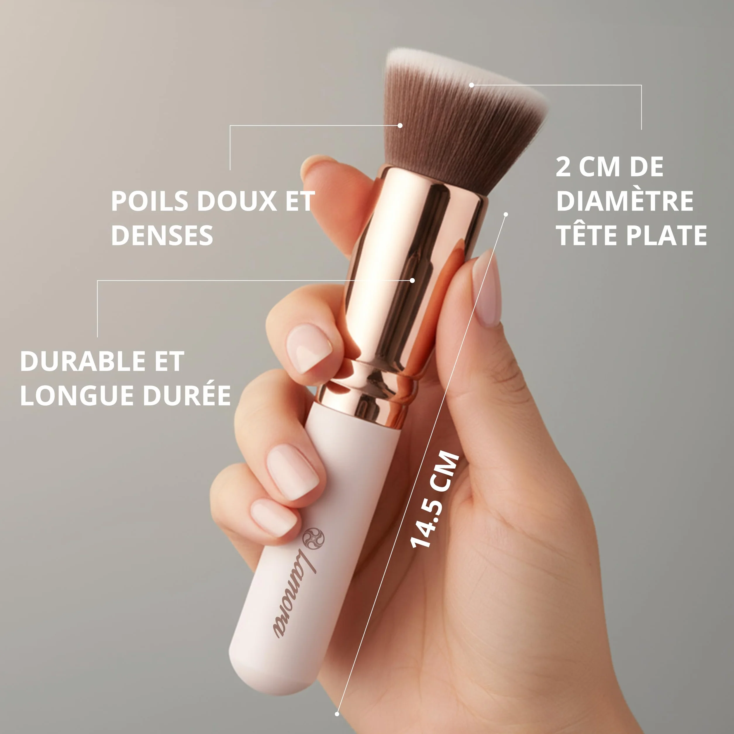 Pinceau Fond de Teint Kabuki Professionnel Maquillage Visage Synthétique Poils Denses