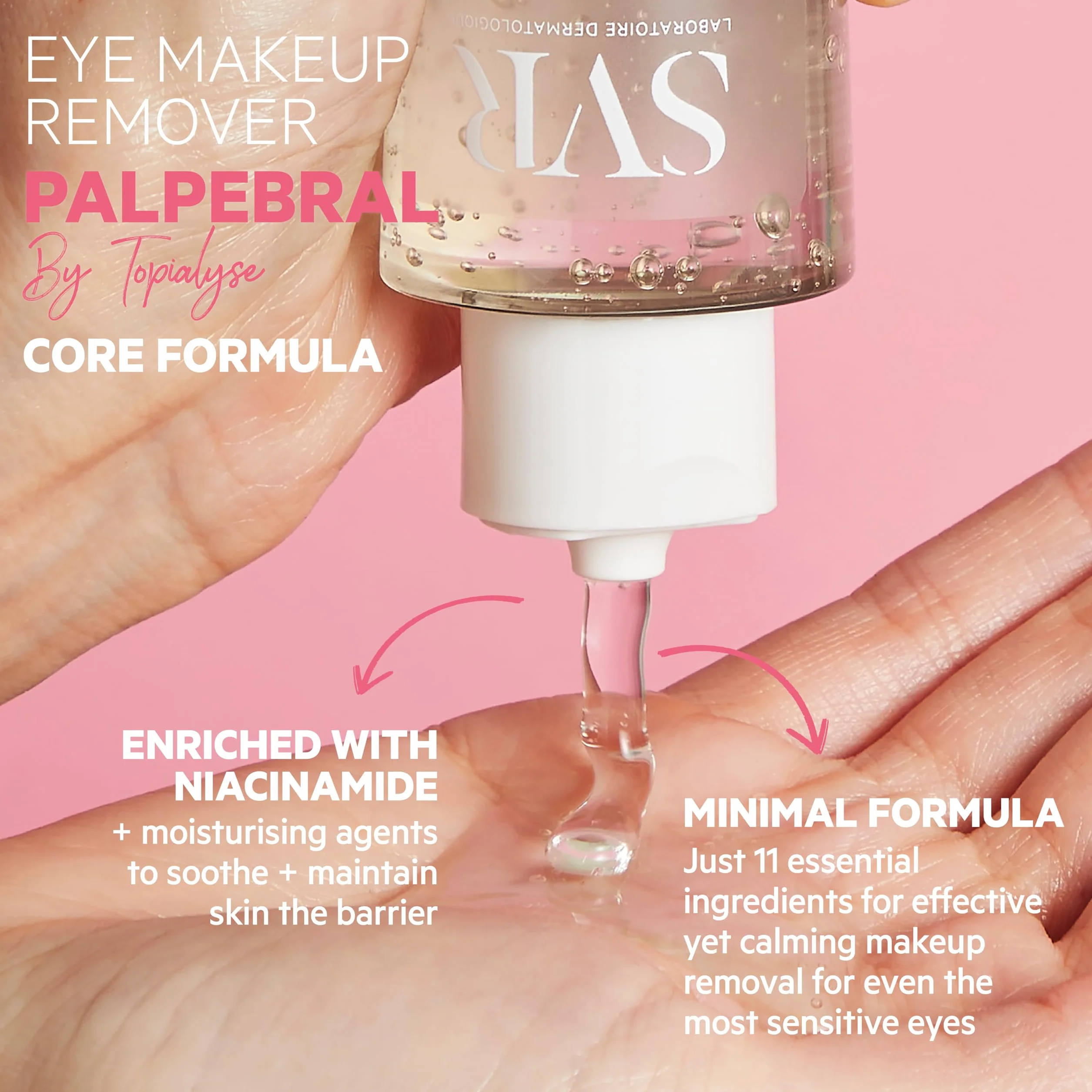 Topialyse SVR Palpebral Démaquillant Gelée Micellaire Yeux 125 ml Niacinamide Sans Parfum