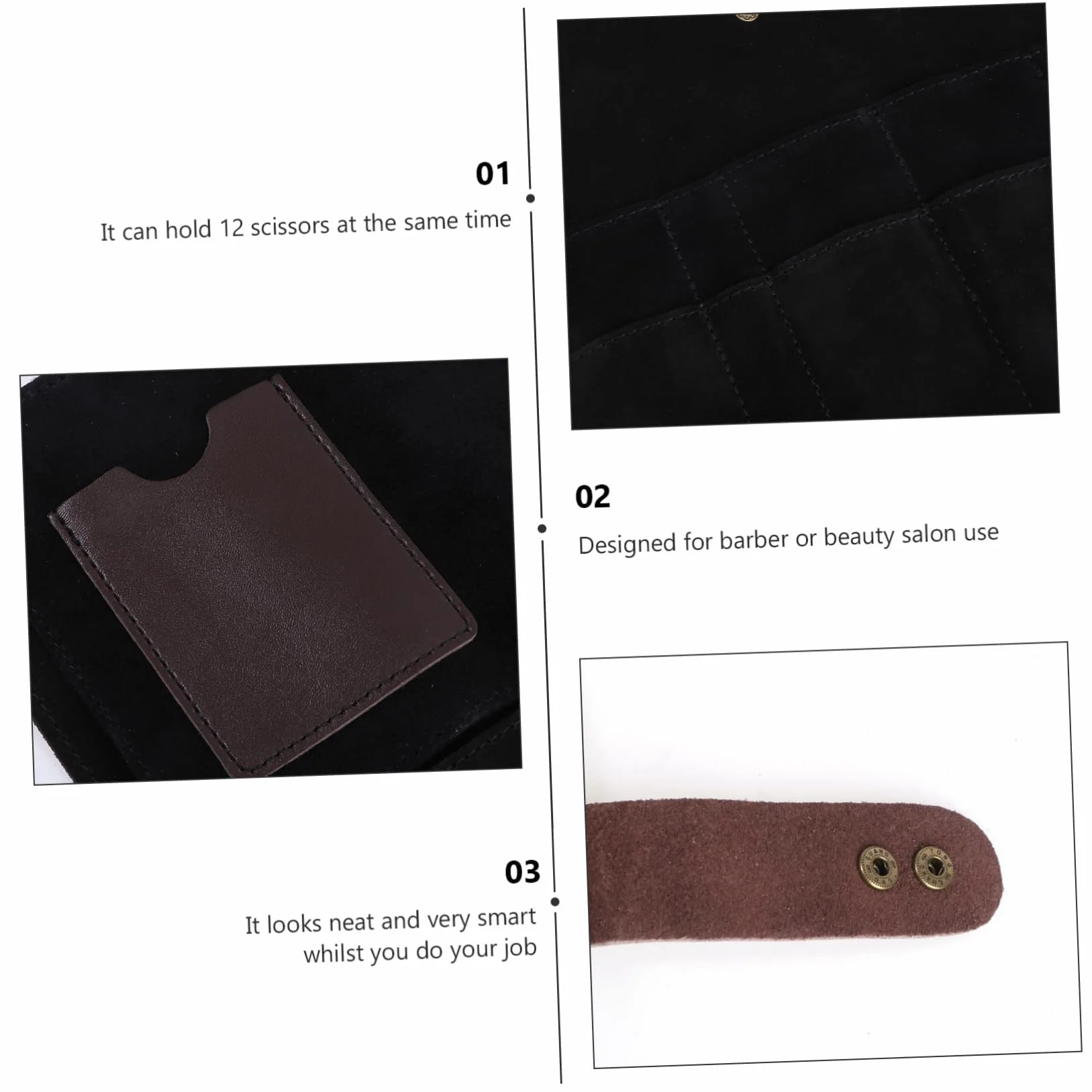 Healeved Porte-ciseaux Et Étui à Peignes Pour Outils De Coiffure Sacoche Pour Ciseaux Et Petits Accessoires De Coiffeur Design Élégant