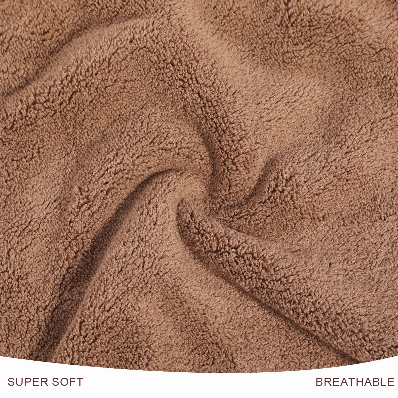 PHOGARY Lingette Démaquillante Microfibre Lot de 6 Serviette Visage 20x20cm Brun Réutilisable Lavable