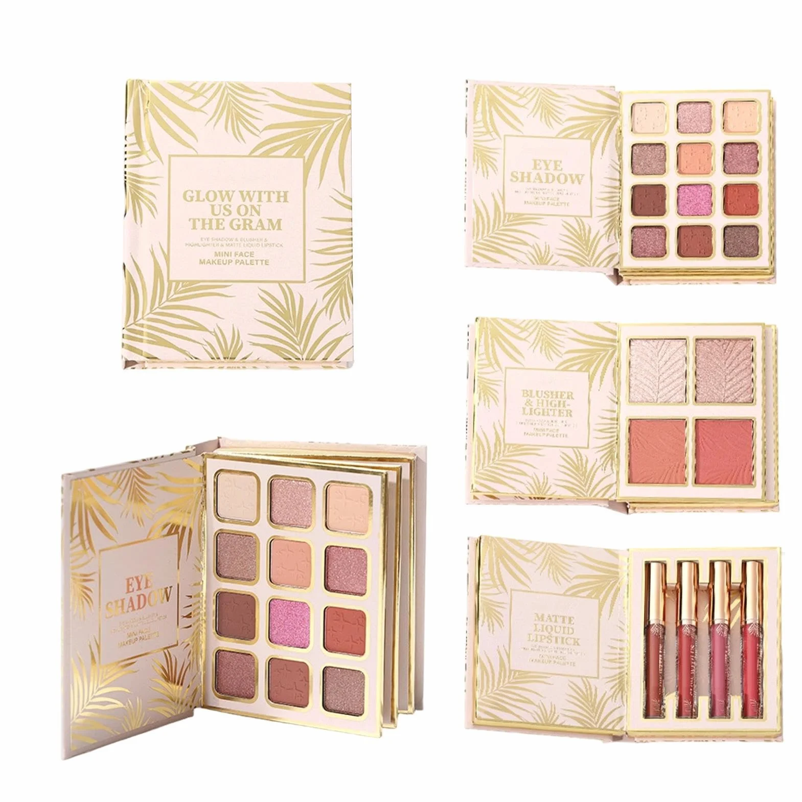 Palette De Maquillage Livre - 12 Couleurs À Paupières,À Paupières Nacrée Style Livre Avec 4 Fard À Joues Et 4 Brillant À Lèvres | Pour Femmes, Filles, Beauté, Fête,