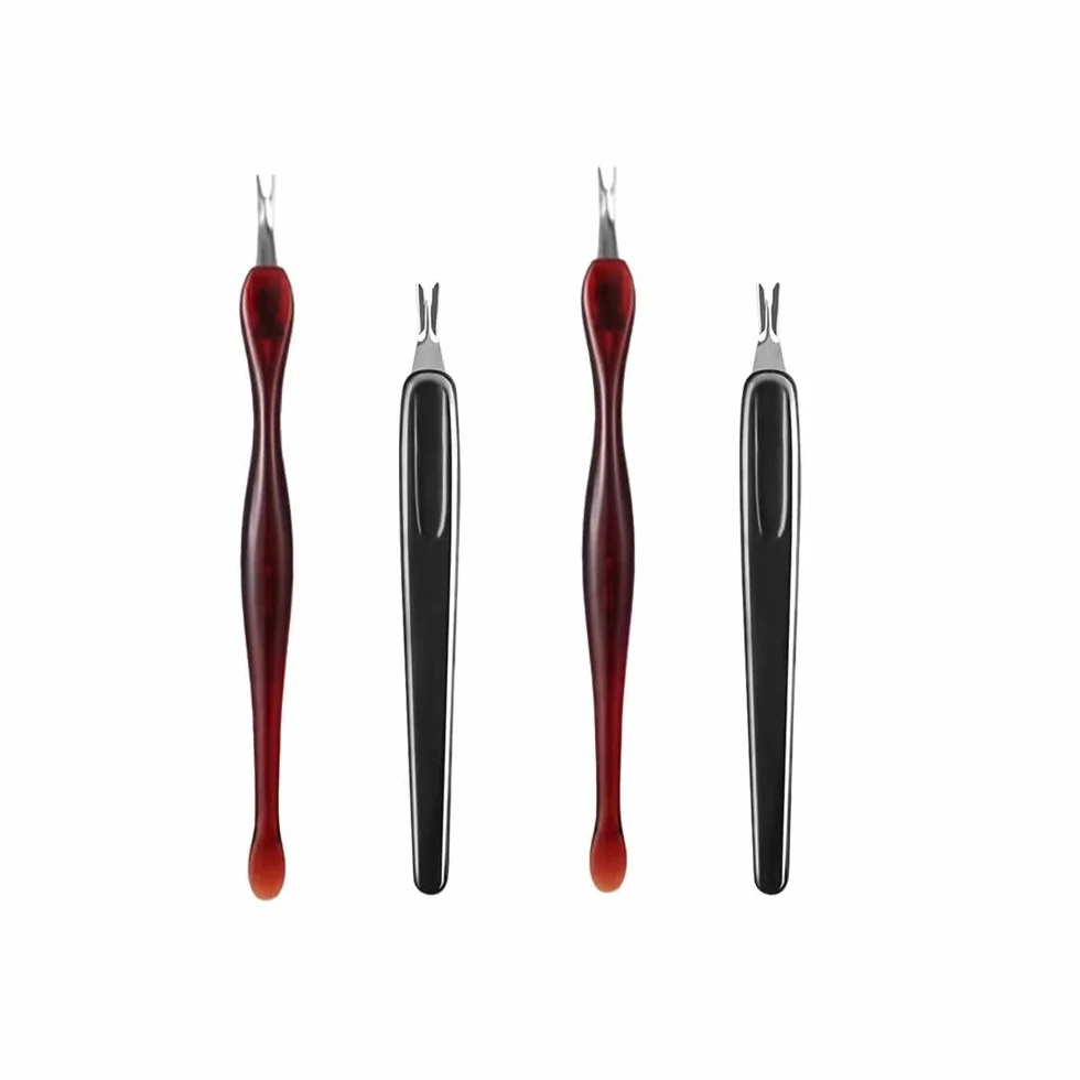 Cuticle Trimmer 4 Pièces Fourchette à Cuticules Poussoir à Cuticules Dead Skin Remover
