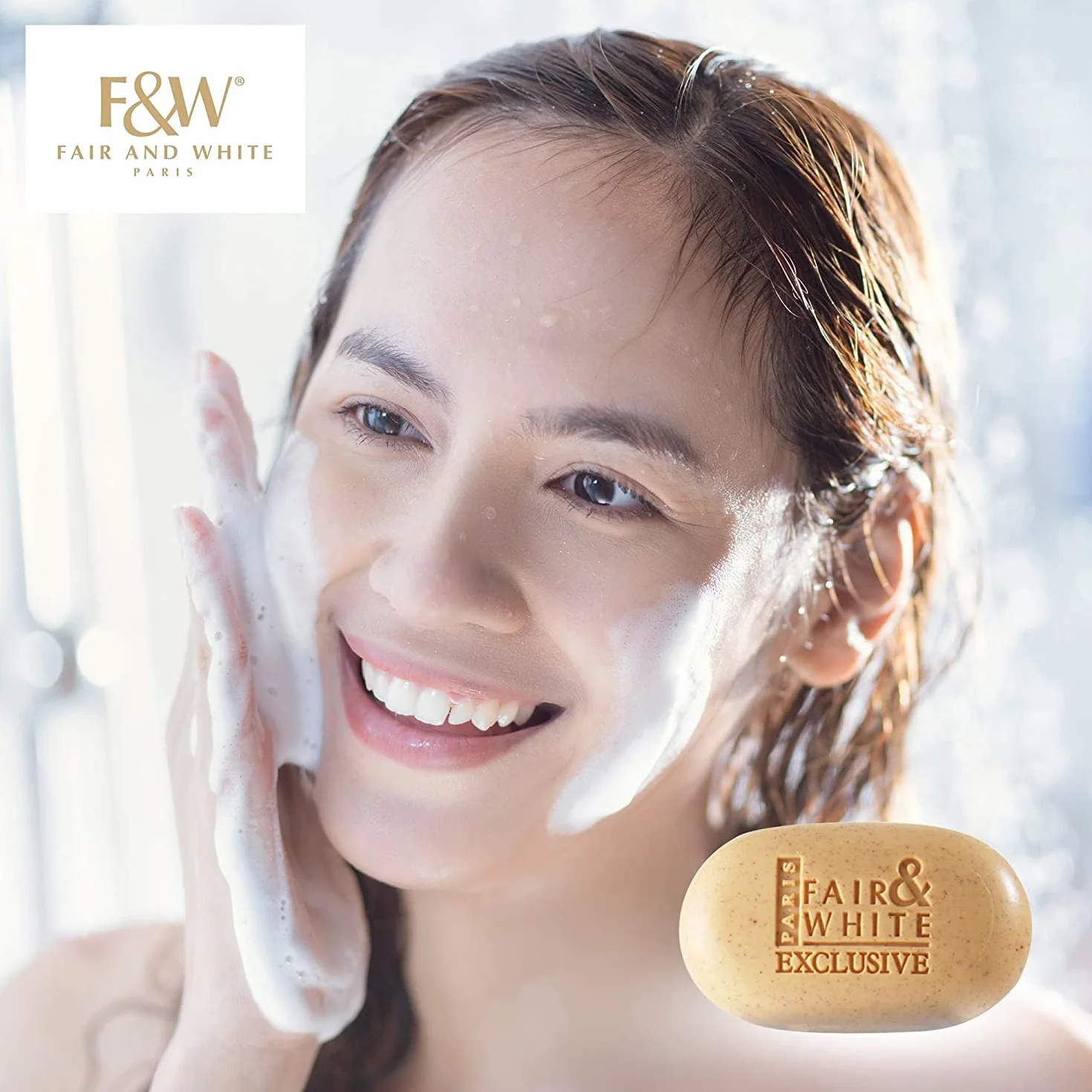 Fair and White Exclusive Exfoliating Soap | 7 oz / 200 g | Pain Exfoliant Éclaircissant, Atténue les Taches Sombres, Traitement de l'Hyperpigmentation, Teint de Peau Inégal
