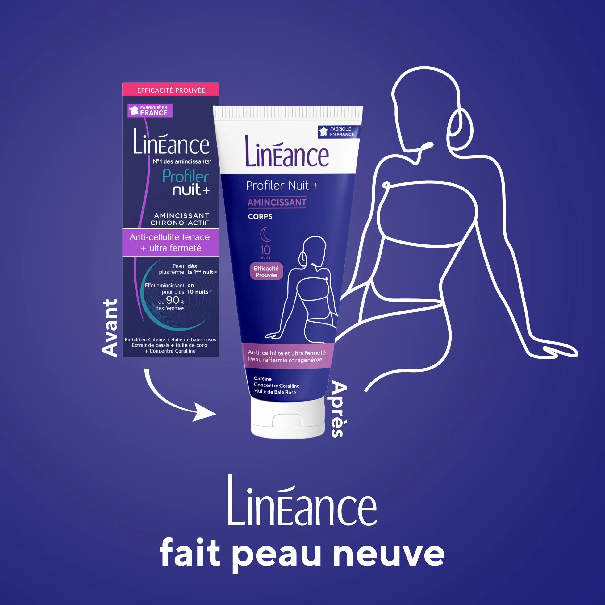 Linéance Profiler Nuit Plus Crème Anti-Cellulite Ultra-Fermeté 180 ml