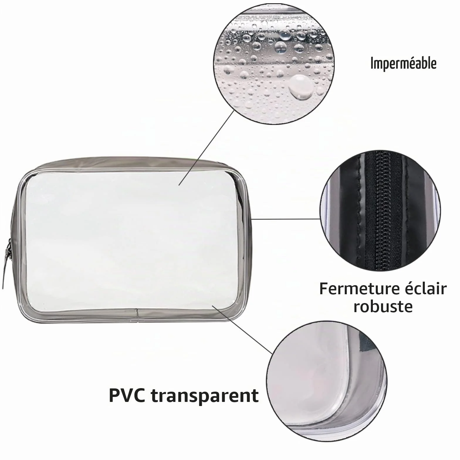KEYRI Kit Voyage Avion Bouteille Cosmetique 100ml Flacon Étanche Rechargeable Spray Transparent pour Liquides Set de Toilette Noir