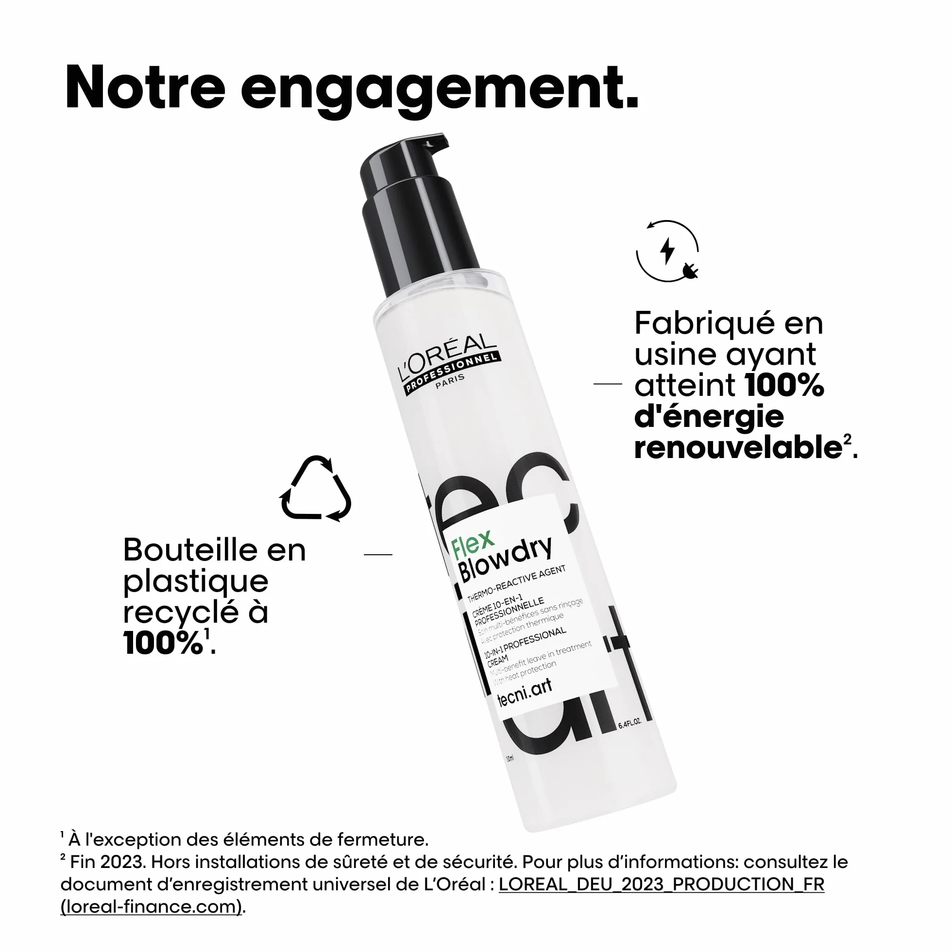 L'OREAL PROFESSIONNEL - Crème 10-en-1 Flex Blowdry Tecni Art - Soin Multi-Bénéfices, Thermoprotecteur & Anti-Frisottis - Facilite Le Brushing - Sans Rinçage - Cheveux Raides à Bouclés - 150 ml