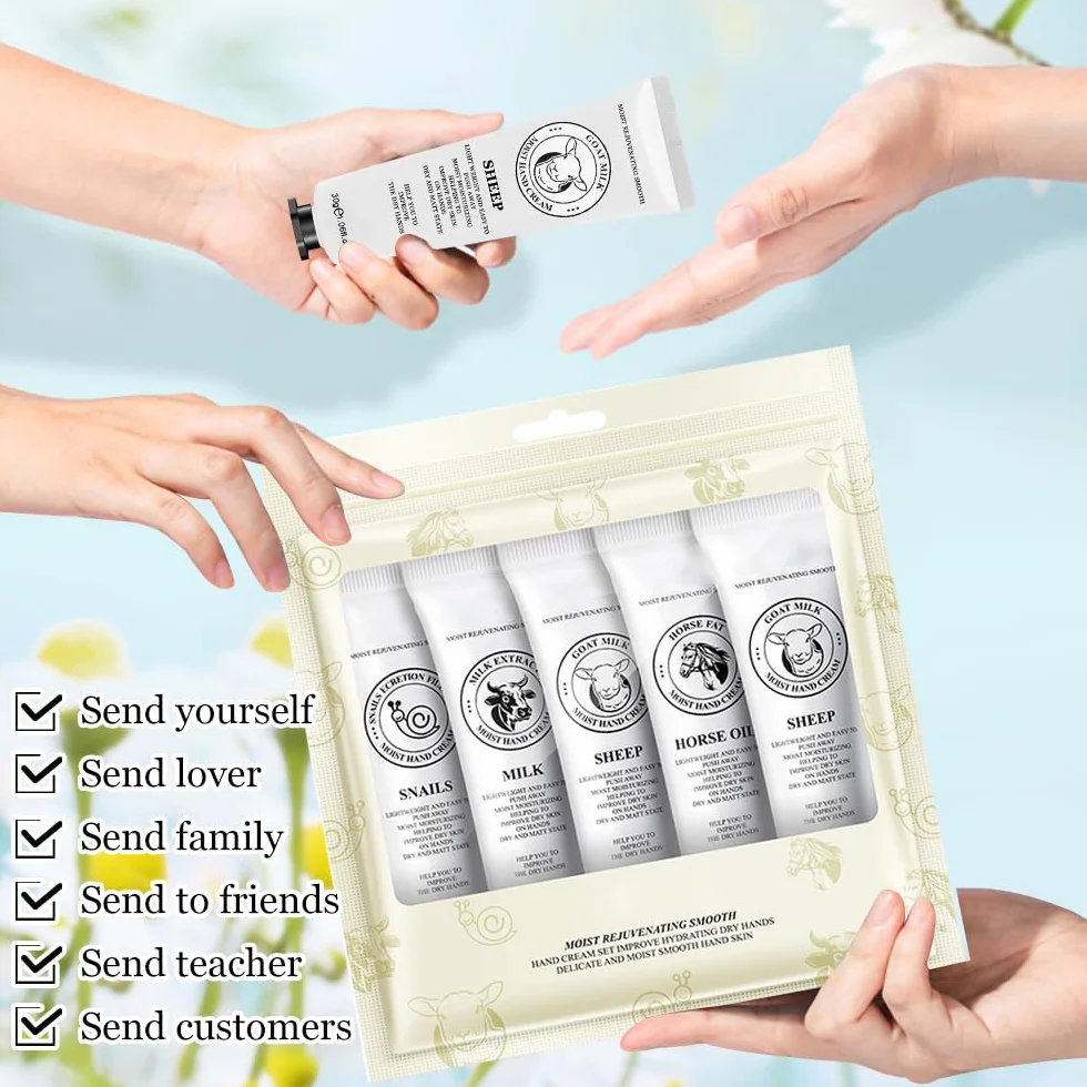 Hand Cream Set 5 Pack Mini Natural Plant Fragrance Moisturizing Rough Chapped