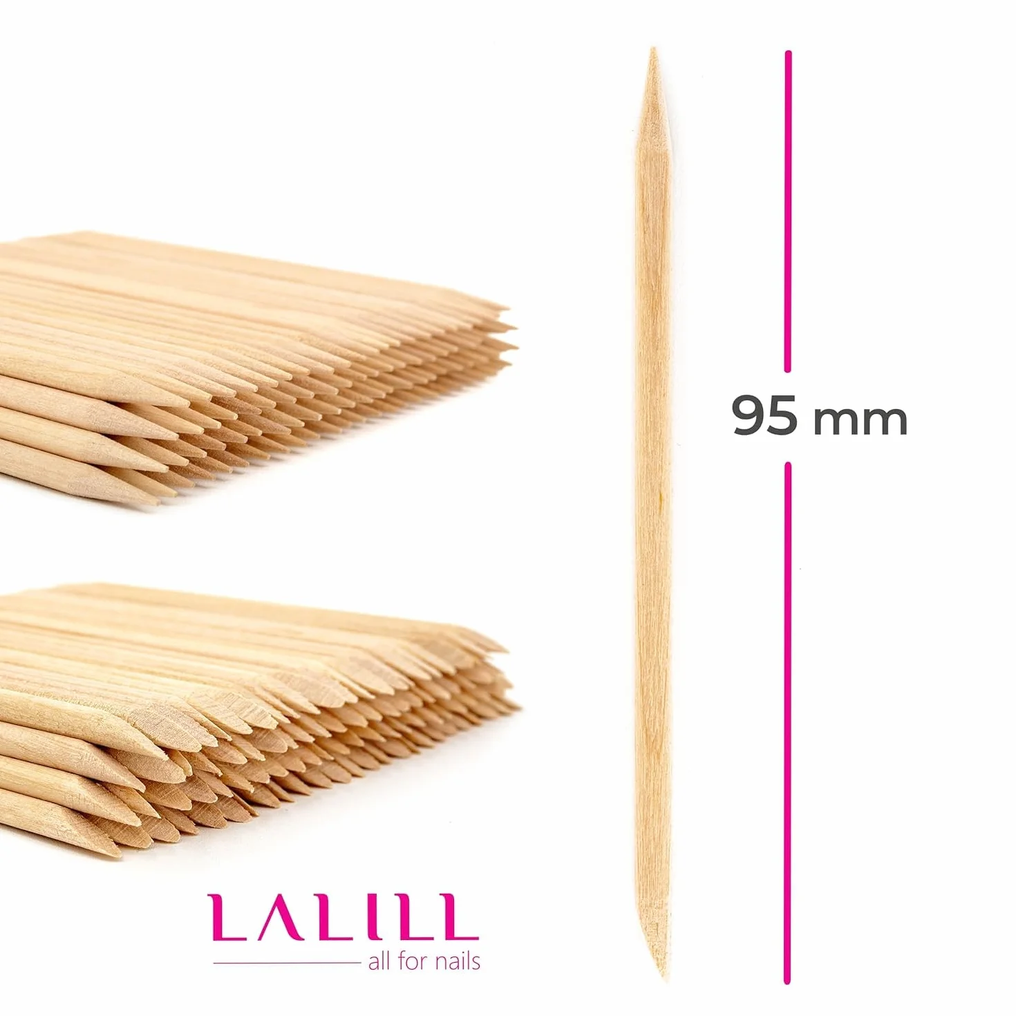 Bâtonnets en Bois Orange 100 Pièces pour Manucure, Pédicure et Cuticules