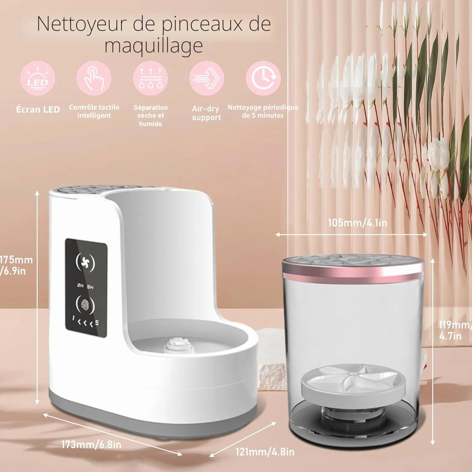 Machine électrique de nettoyage et de séchage portable, automatique, USB, outil multifonctionnel pour pinceaux de maquillage