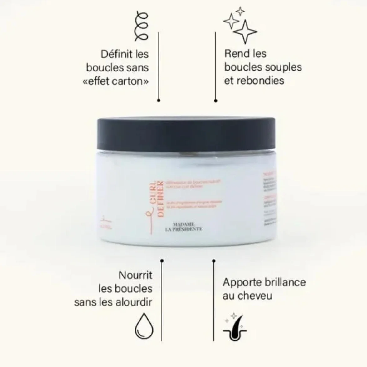 Madame La Présidente Curl Definer Définisseur de Boucles 250ml Made In France
