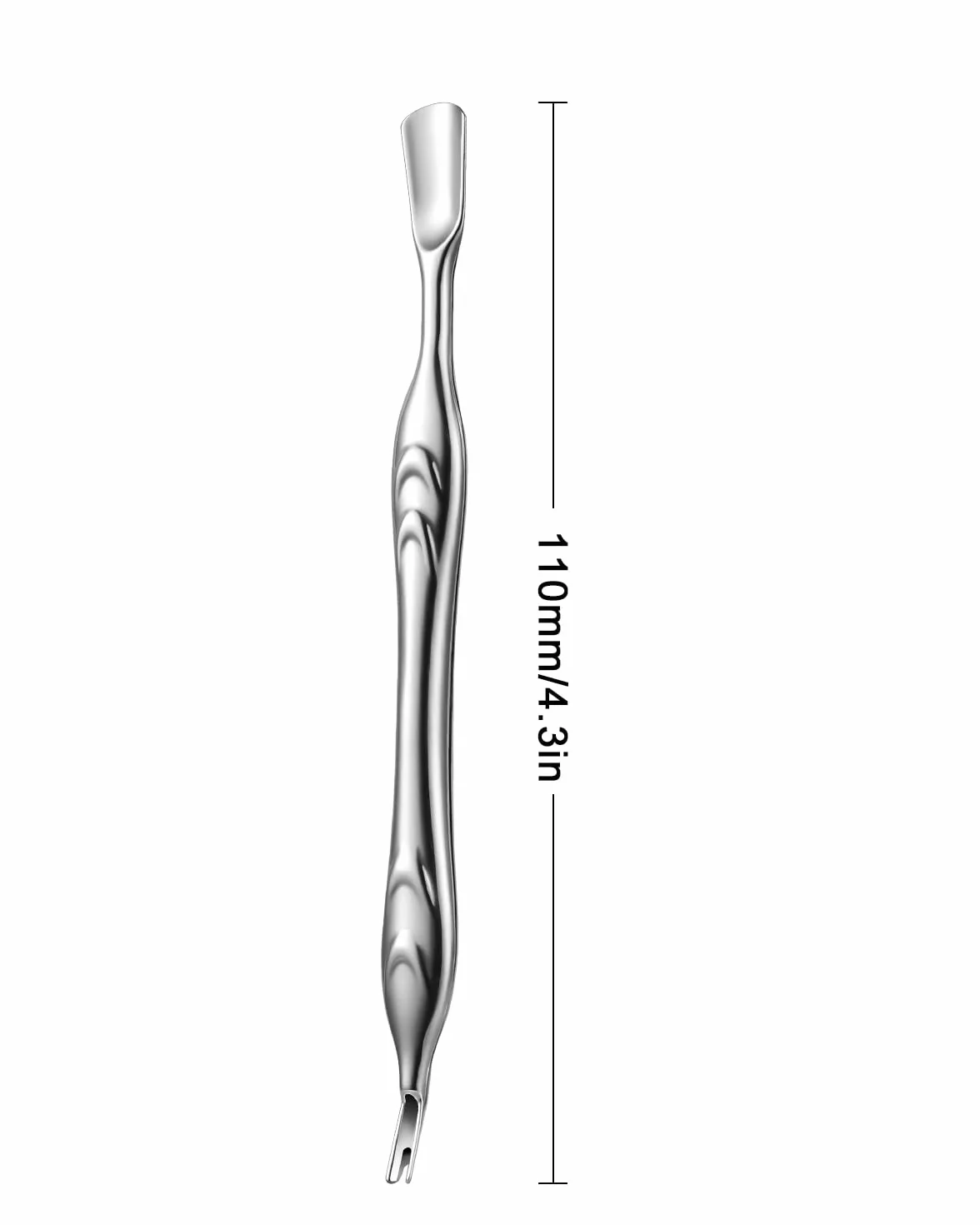 Repousse-cuticules 2 en 1, coupe-cuticules en acier inoxydable pour manucure et pédicure - Argent