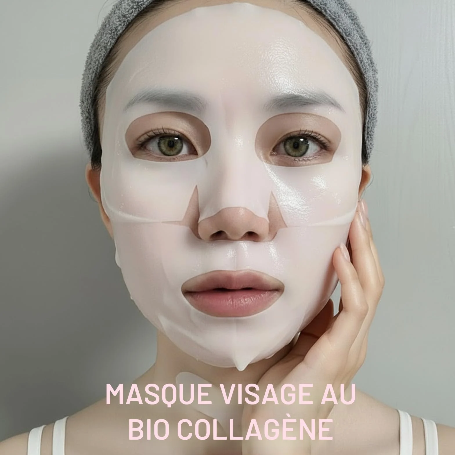 Masque Collagène Visage Bio 5 Pièces Hydratant Anti-âge Resserre les Pores