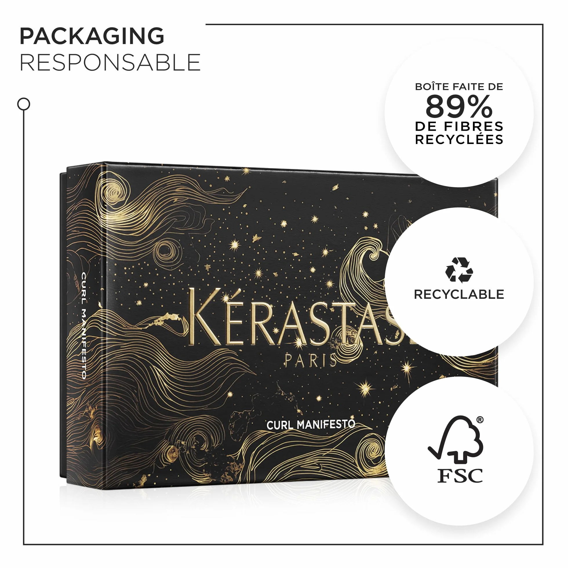 KÉRASTASE Curl Manifesto Coffret Bain Hydratation Douceur Masque Beurre Haute Nutrition Crème de Jour Fondamentale Miel de Manuka Céramide Cheveux Bouclés Frisés Crépus