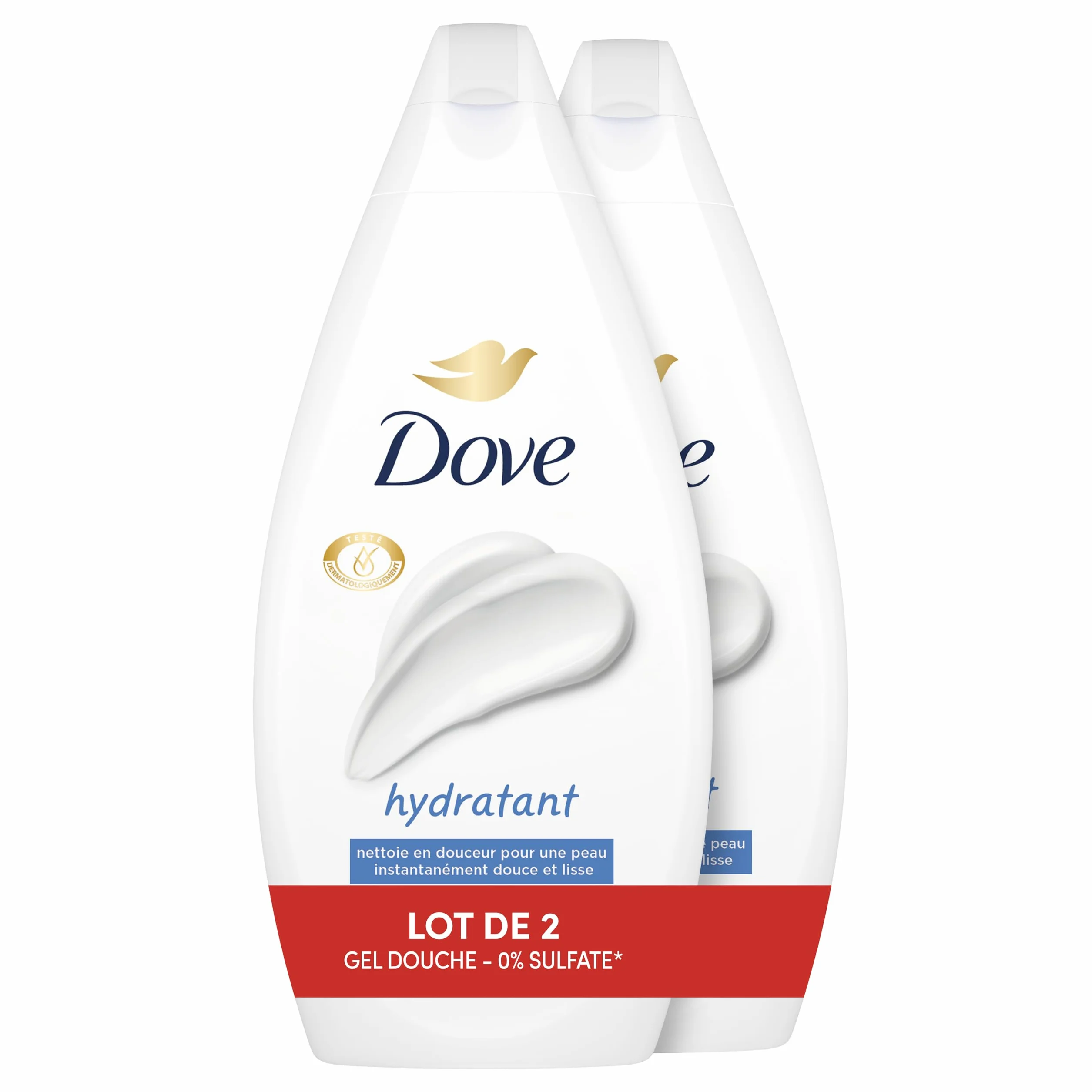 Dove Gel Douche Essentiel Hydratant 2x 450ml Testé Dermatologiquement 0% Sulfate