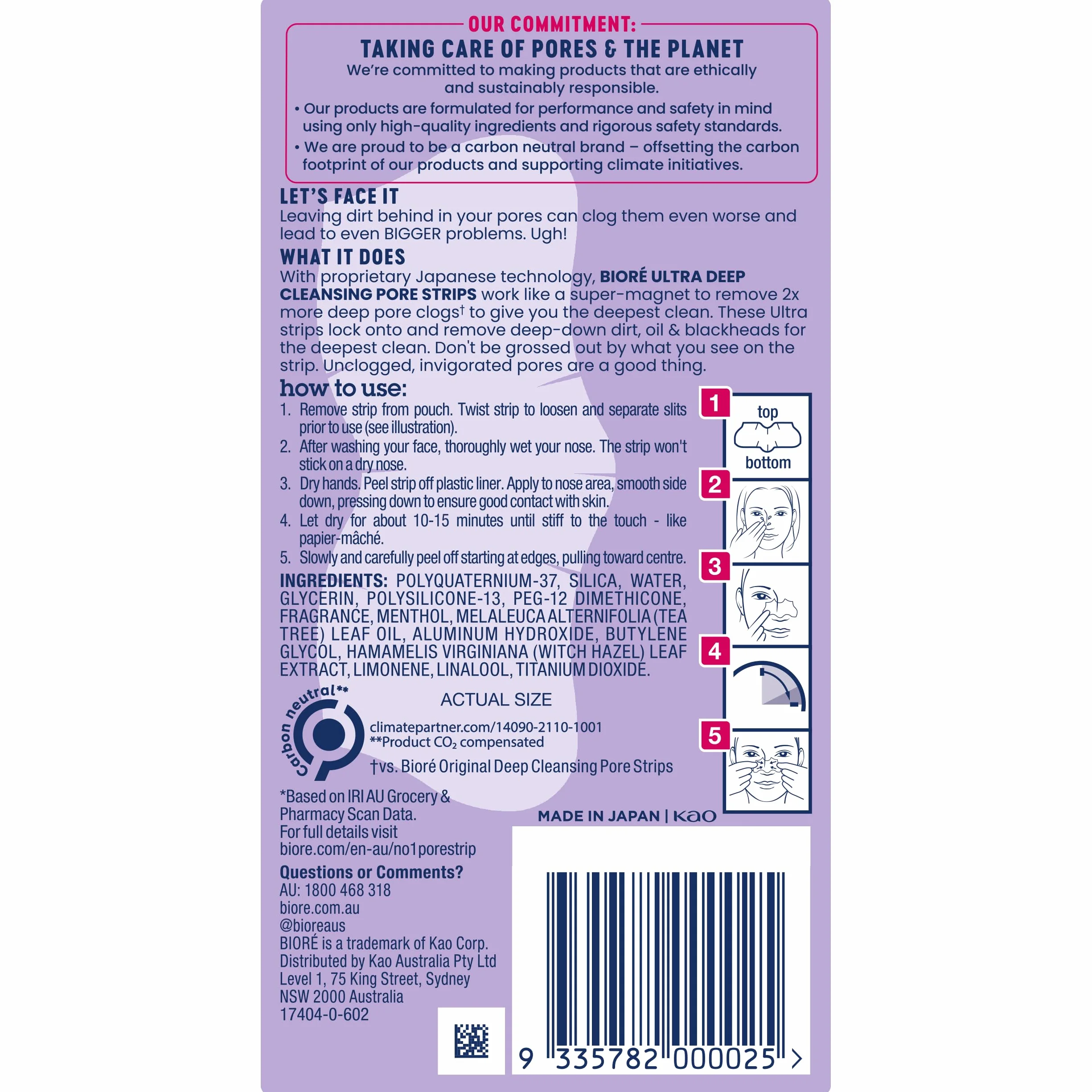 Bioré Bandes ultra-pores , paquet de 6
