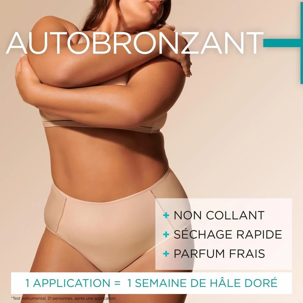 GARNIER Ambre Solaire Natural Bronzer Mousse Autobronzant Hydratant Hâle Progressif Sur-Mesure Eau de Coco Glycérine Vegan Cruelty Free Visage Corps 200 ml