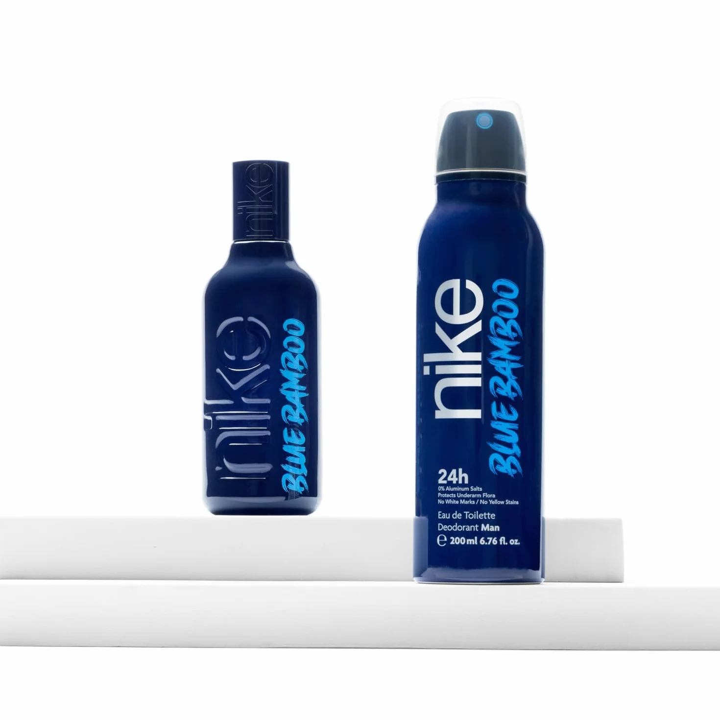 NIKE - Blue Bamboo Eau de Cologne pour homme 100 ml, Pack de 2, Parfum en spray 200 ml, Eau de toilette naturelle et masculine, Arôme boisé fruité, Parfum frais
