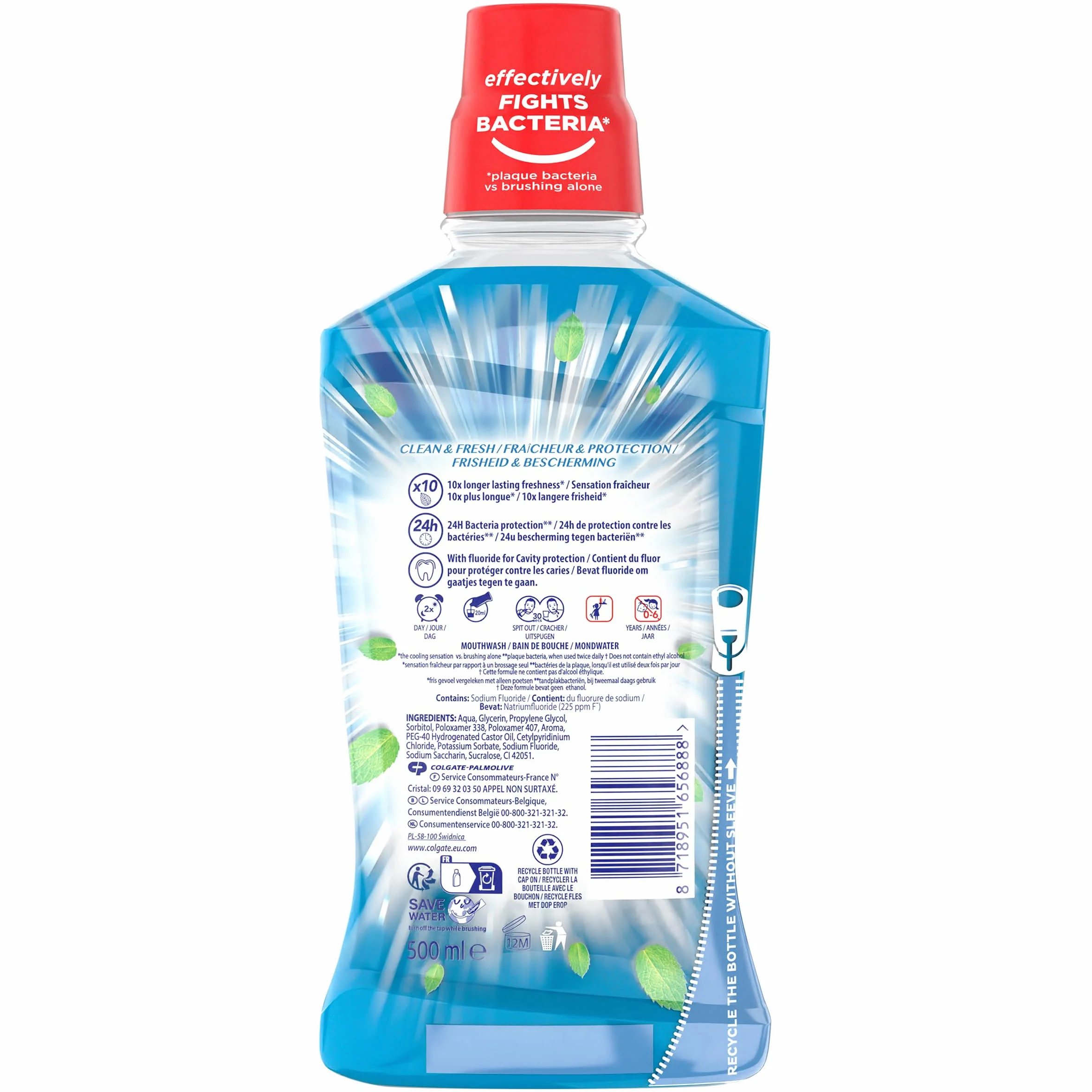 Colgate Bain de bouche Max Fresh Clean & Fresh Sans alcool 500ml