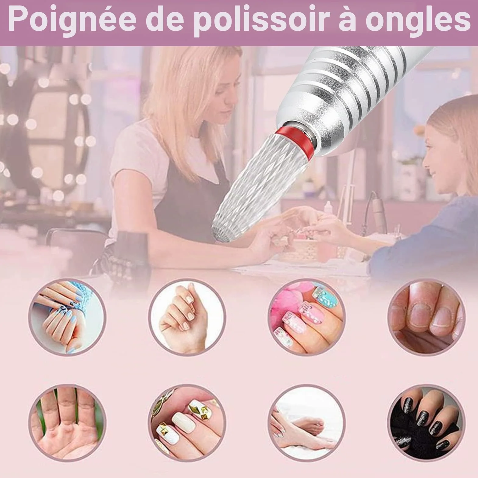 Tiiyee Stylo de Perceuse à Ongles électrique, Alliage D'aluminium Gris | Professionnelle Manucure Pédicure Outil Polissage Machine 35000 tr/min Remplacement Ponceuse Poignée Rechange Accessoires