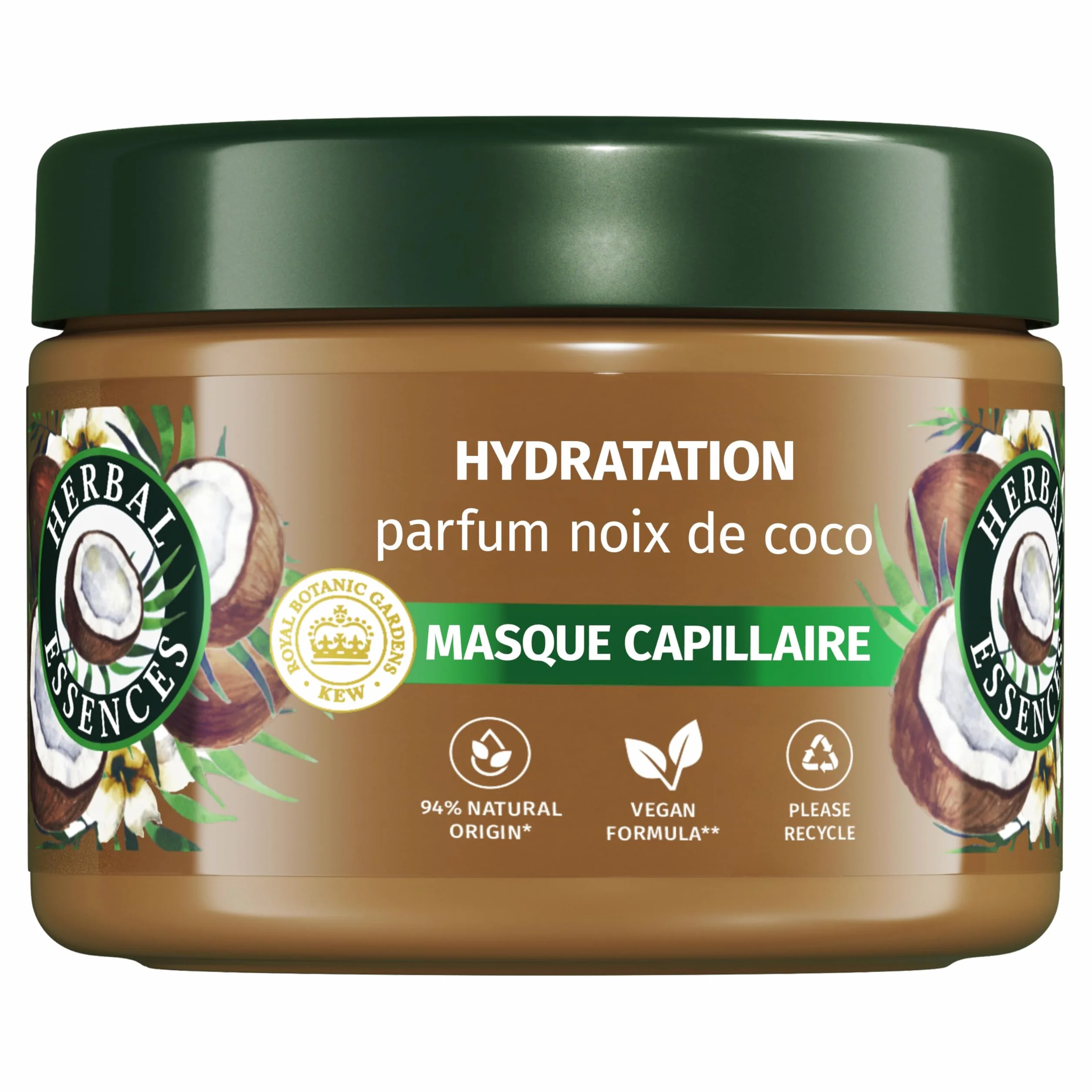 Herbal Essences Masque Hydratation Noix de Coco 500ml Cheveux Abîmés Nourrir Lisser