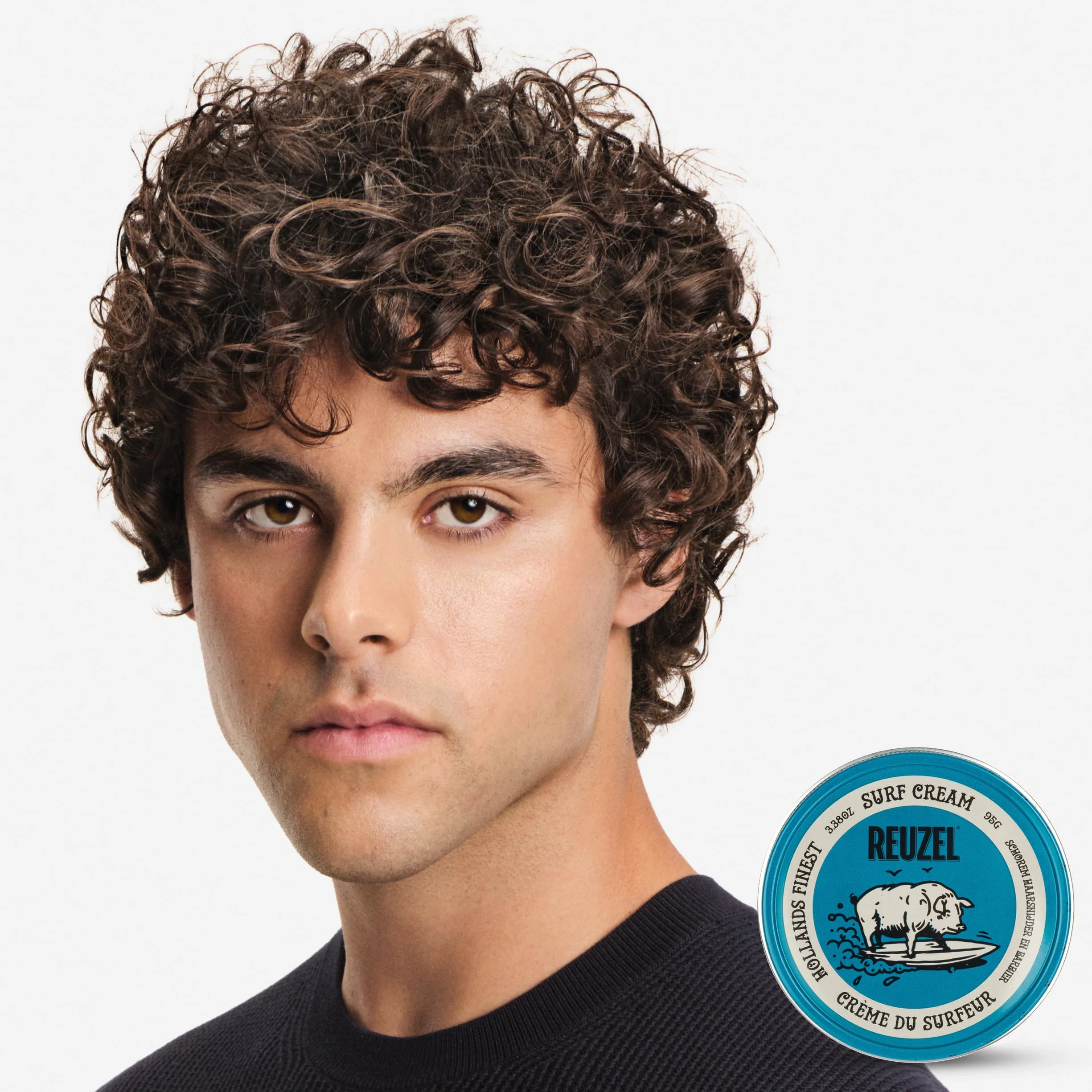 Reuzel Crème Surf, Pommade Crème Mate Pour Hommes, Crème Coiffante Flexible Tenue Légère 3,38 oz/95 g