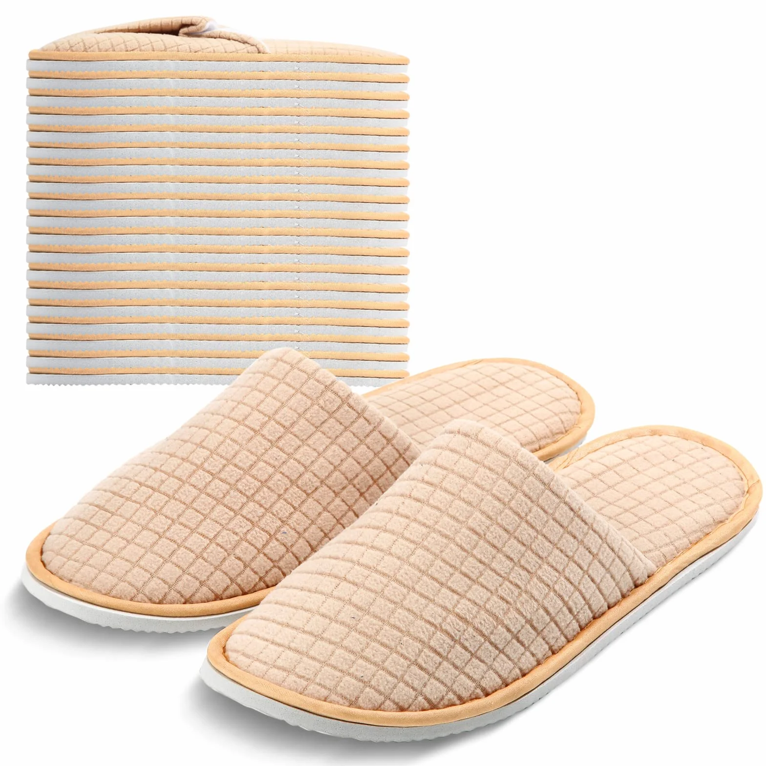 Anmerl 10 Paires de Chaussons Jetables pour Hôtel Invités - Pantoufles Antidérapantes Lavables, Confort Doux Épaisseur Renforcée pour Spa, Voyage, Événements et Usage Commercial (Unisexe)