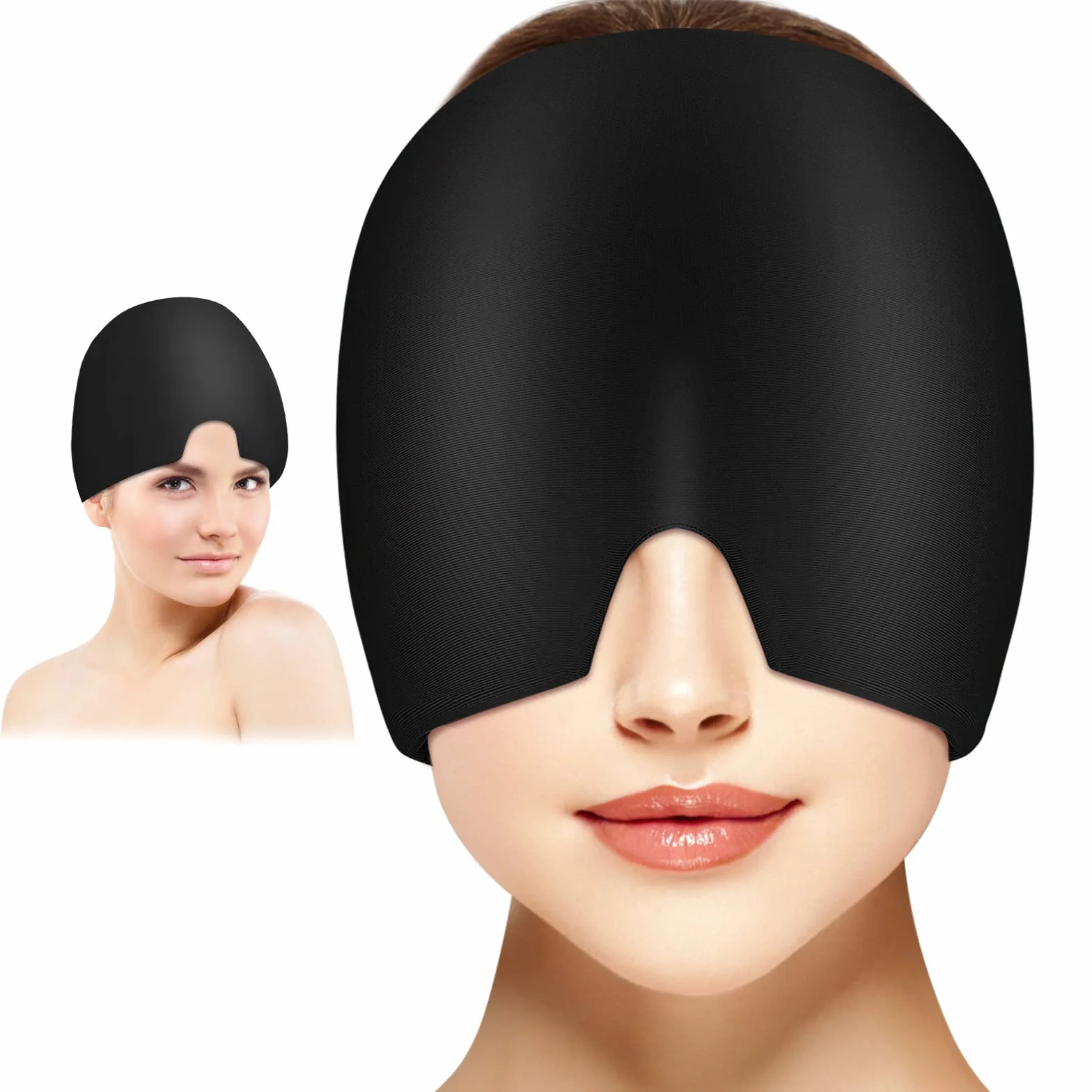 ACWOO Bonnet Migraine Relief Cap Gel Réutilisable Masque Migraine Céphalées Chapeau Soulagement Maux De Tête Tensions