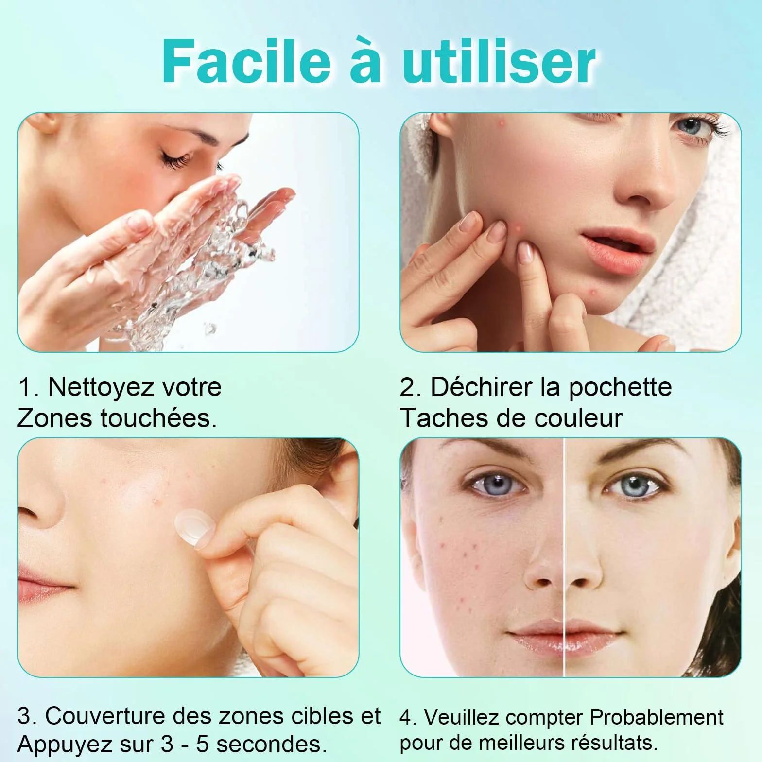 Pimple Patches Invisibles Imperméables à l'Huile de Tea Tree et Acide Salicylique Anti-Bouton