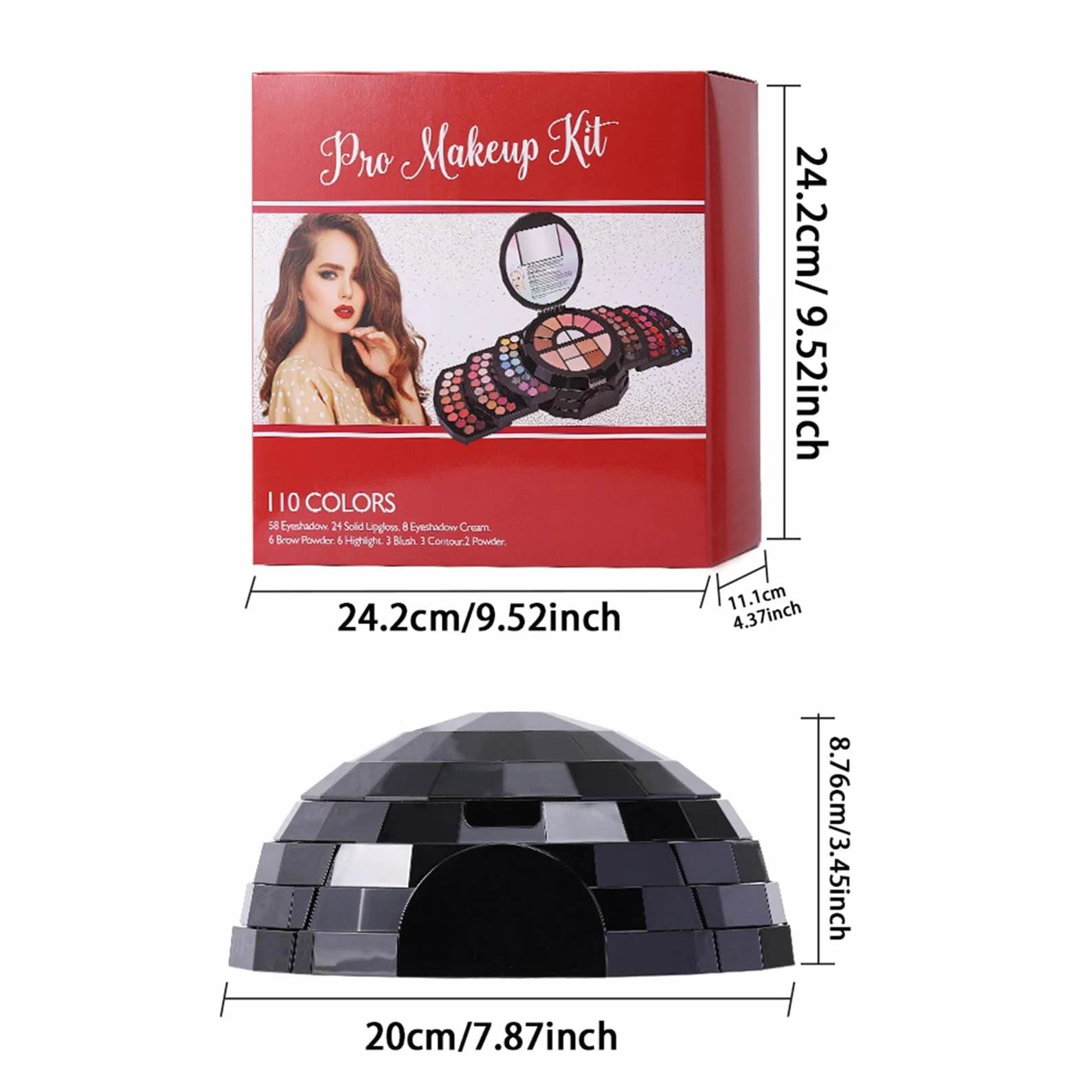 Palette de maquillage 110 couleurs, kit de maquillage pour femmes kit complet | Maquillage débutant 110 couleurs - Pouleau de de couleur naturelle incluse de fard à paupières