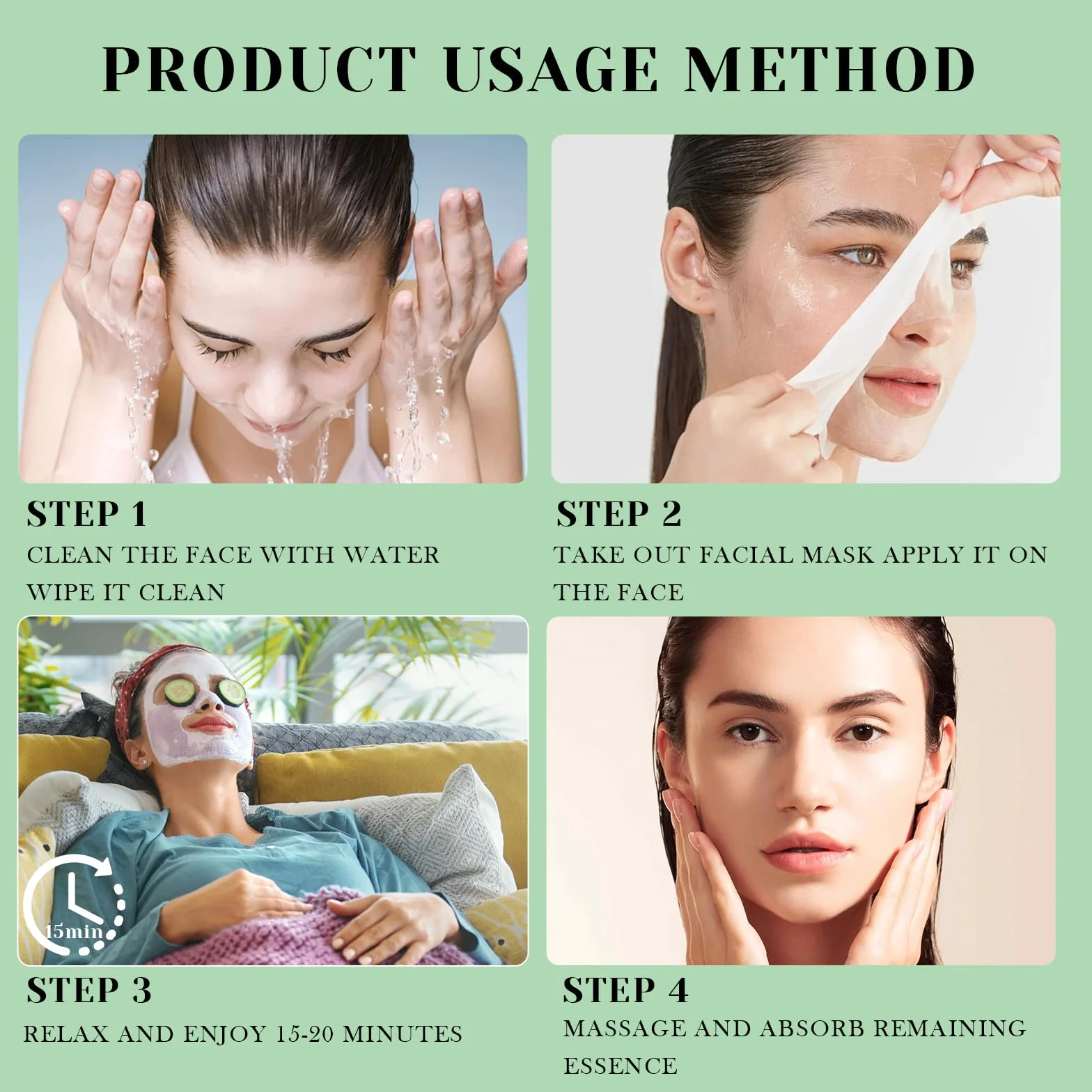 Masques en Feuille Soin Coréen Visage Ingrédients Naturels Hydratation Nourrissants 25ML