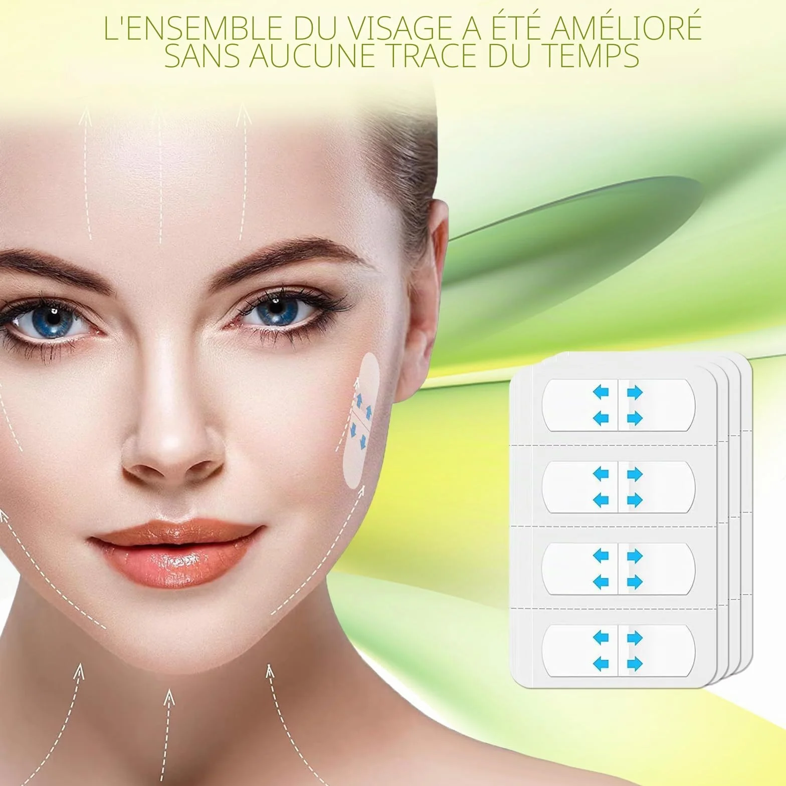 Lot de 120 bandes adhésives pour le visage anti-rides, levage invisible, raffermissant, imperméables, autocollants en V