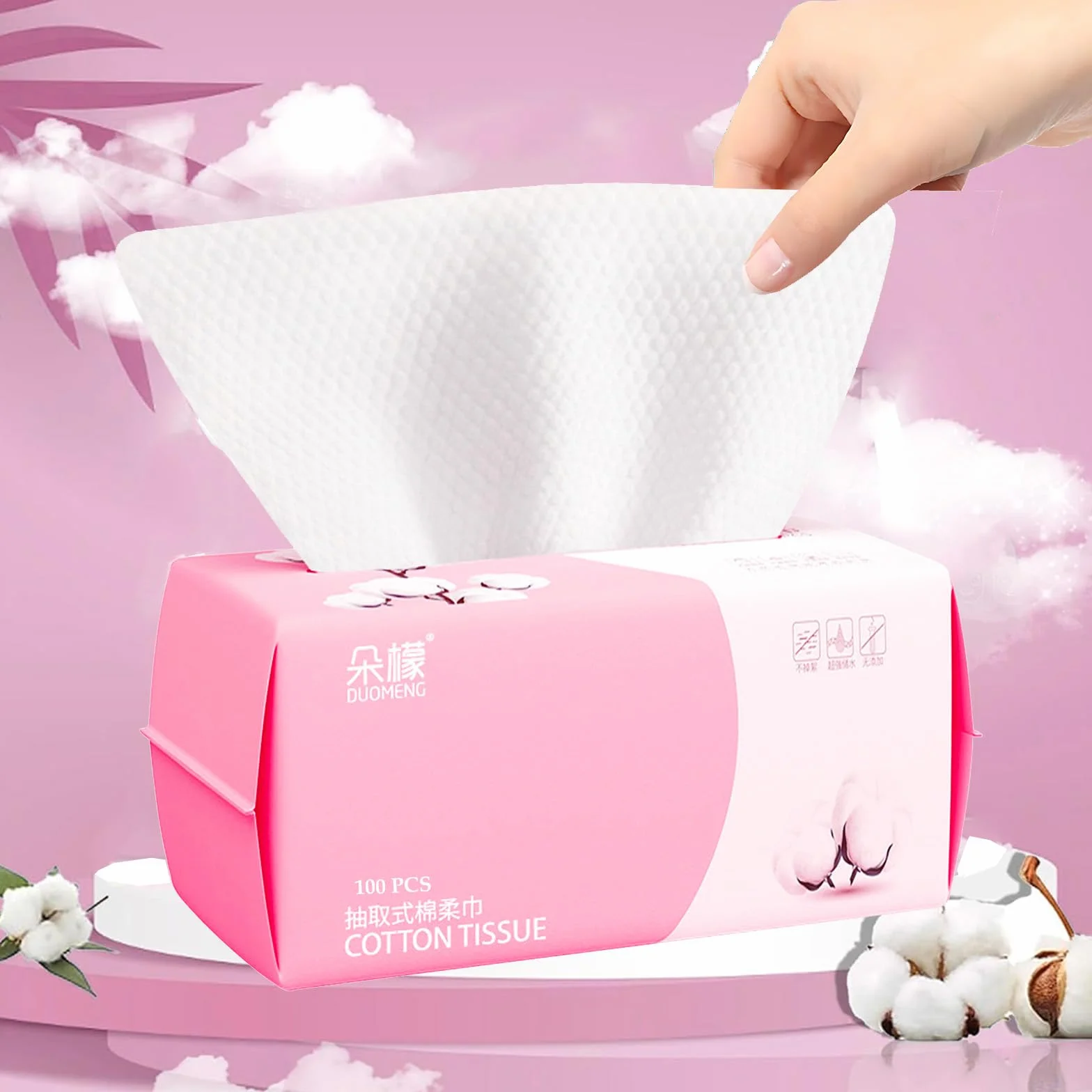 Serviettes jetables en coton doux lot de 100 pour lavage séchage nettoyage visage soins peau démaquillage